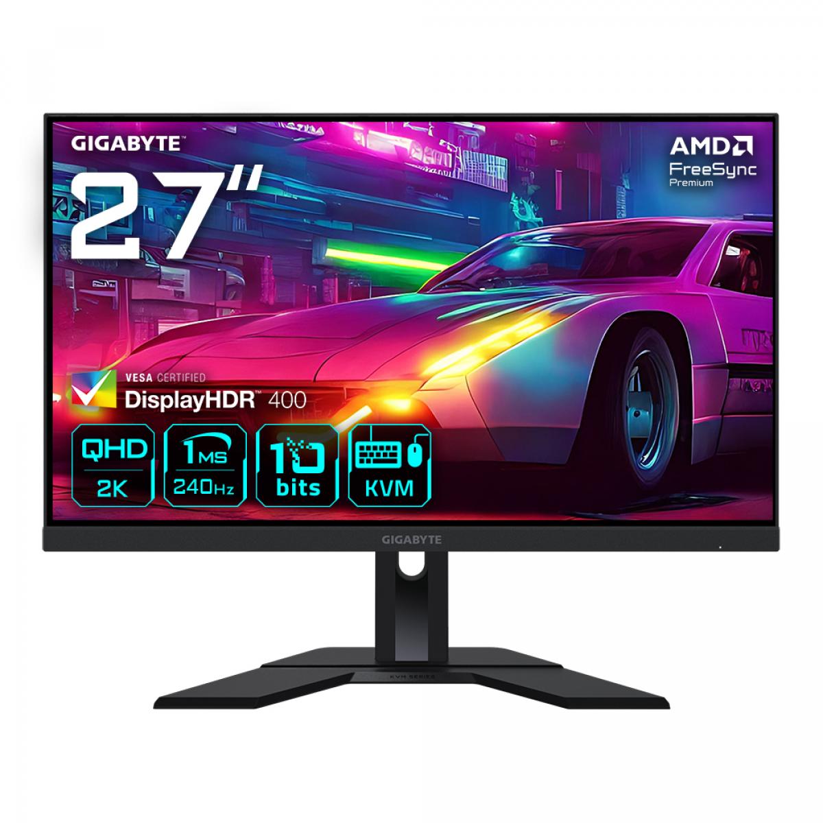 GIGABYTE M27Q X 27" QHD Gaming Monitor - 2560 x 1440, 240Hz, 1ms, 250 cd/m², FreeSync Premium, Display HDR400, HDMI 2.0, Displayport 1.4