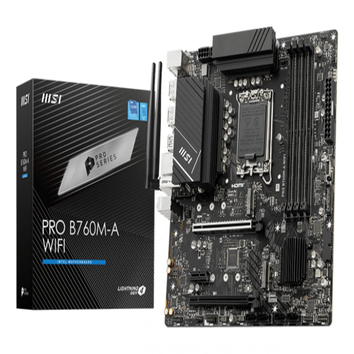 MSI PRO B760M-A WIFI motherboard Intel B760 LGA 1700 micro ATX
