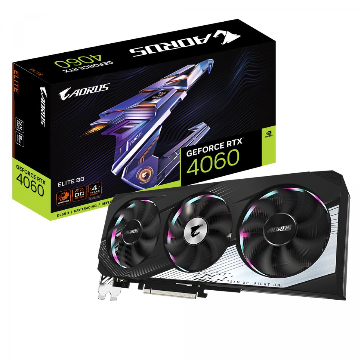 GIGABYTE AORUS GeForce RTX 4060 ELITE 8G NVIDIA 8 GB GDDR6