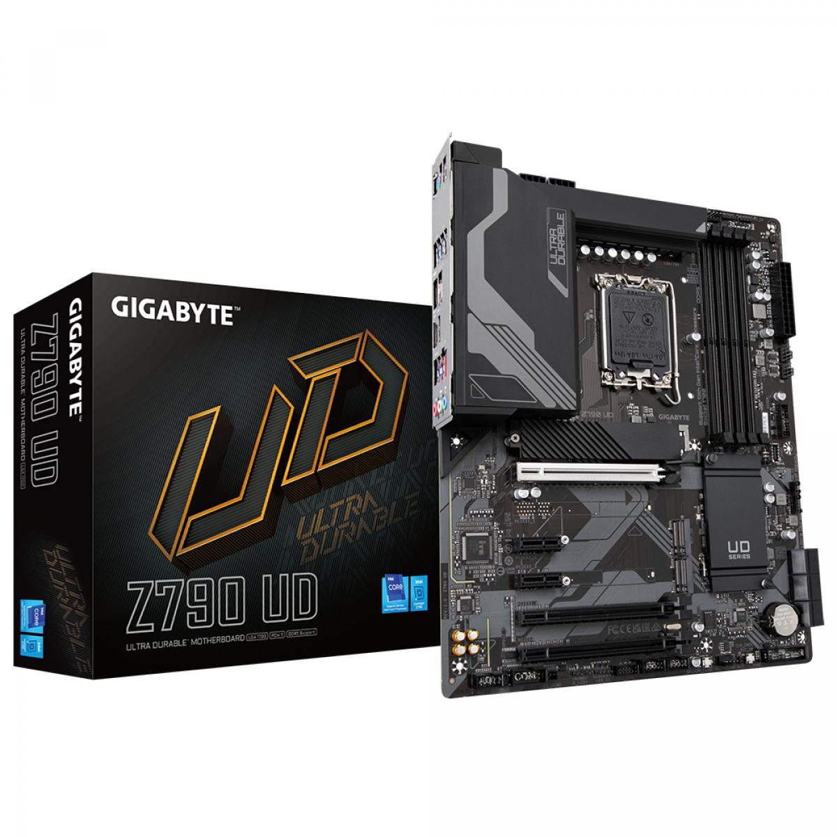GIGABYTE Z790 UD Motherboard - Supports Intel Core 14th CPUs, 16+1+１ Phases Digital VRM, up to 7600MHz DDR5 (OC), 3xPCIe 4.0 M.2, 2.5GbE LAN , USB 3.2 Gen 2x2