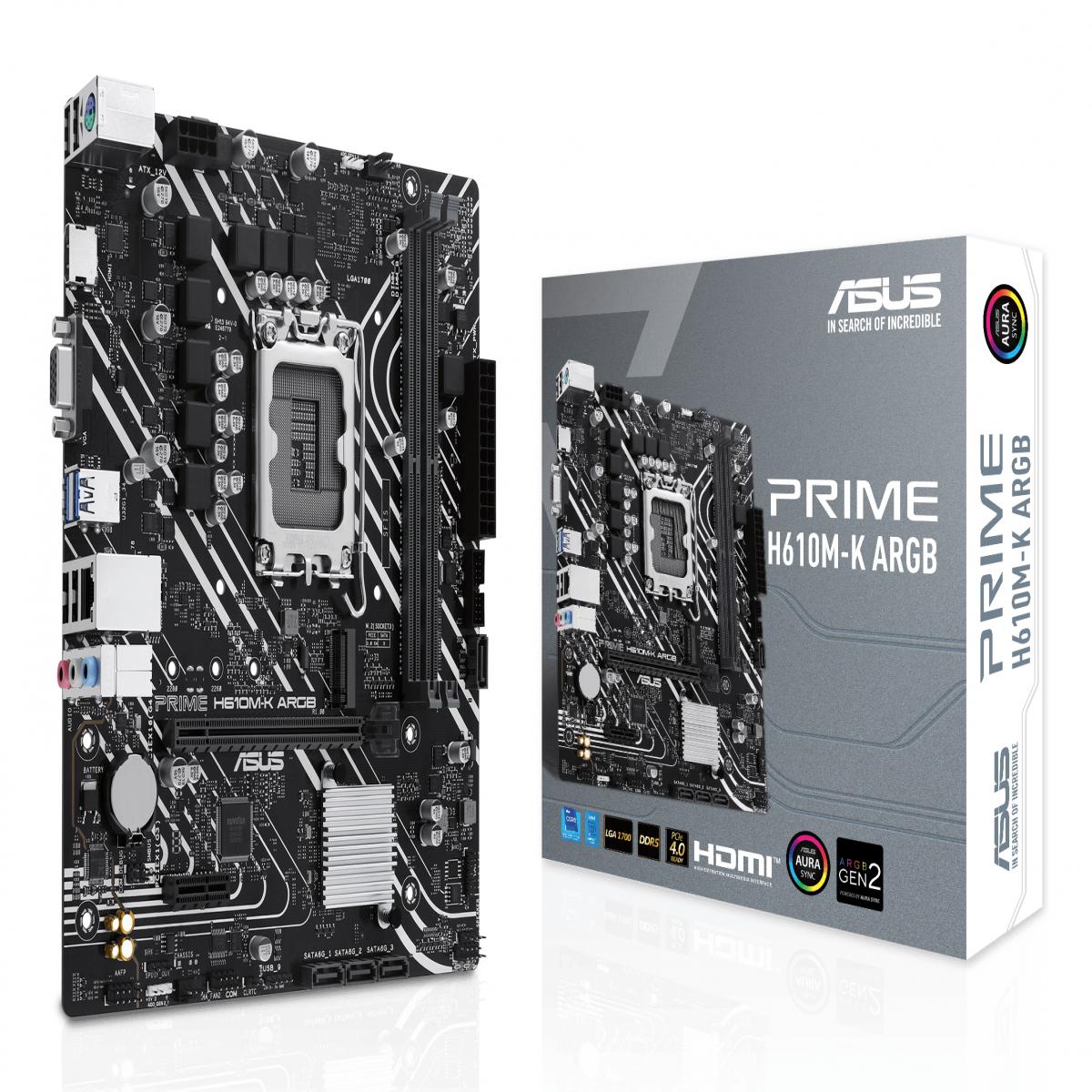 ASUS PRIME H610M-K ARGB Intel H610 LGA 1700 micro ATX