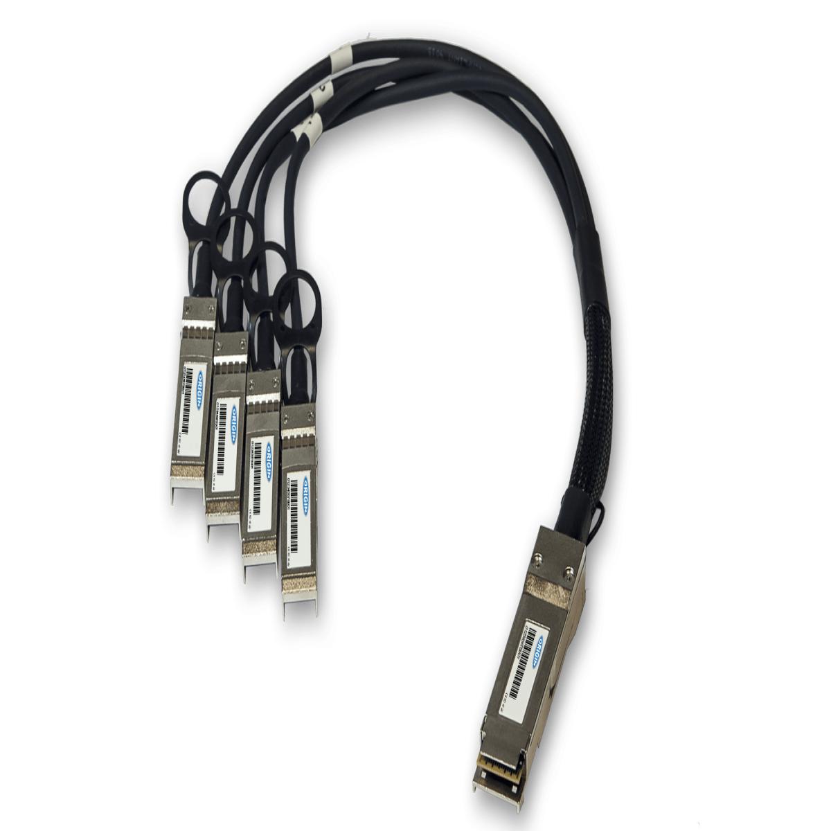 Origin Storage XQ+BC0003-XS+ MikroTik Compatible Direct Attach Copper Breakout Cable 100GBase-CU QSFP28 to 4x25GBase-CU SFP28 (Passive Twinax 3m)