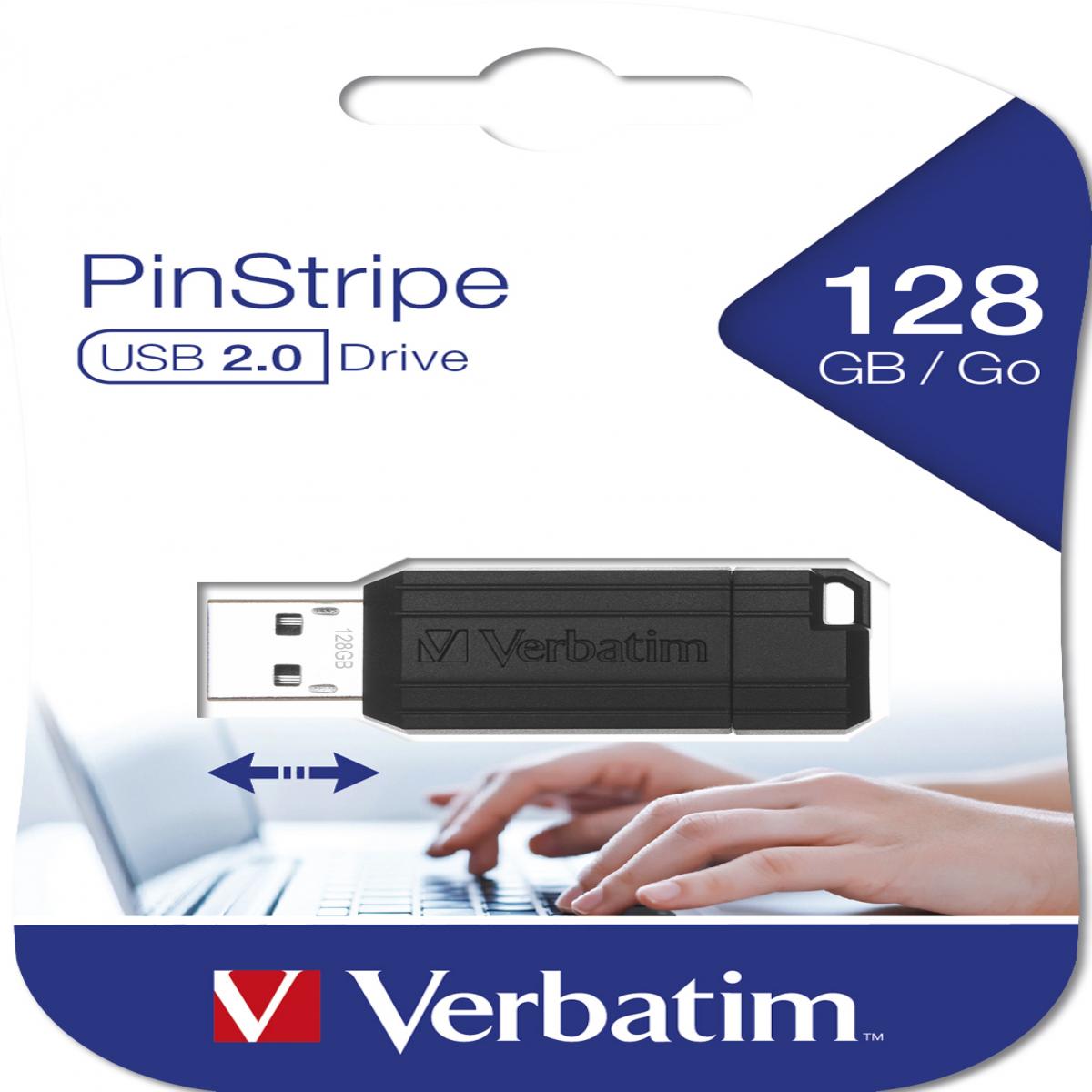 Verbatim 128GB Pinstripe USB 2.0 Flash