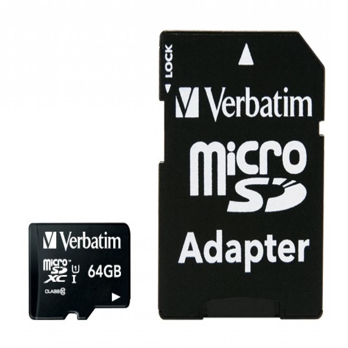 Verbatim microSD Class 10 64GB +Adaptor