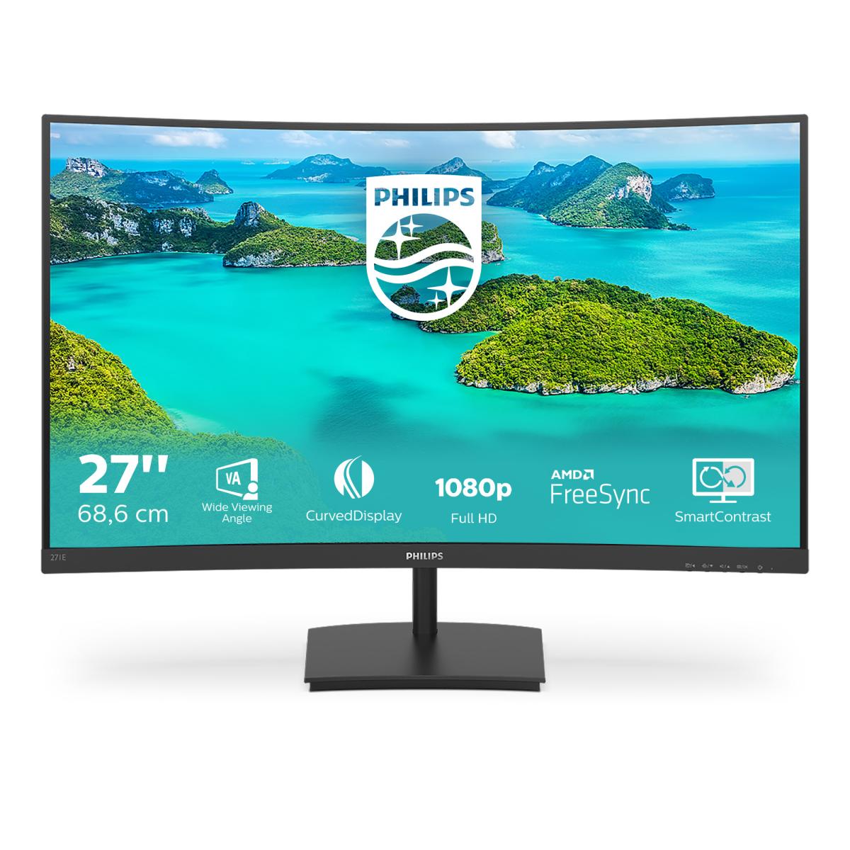 Philips E Line 271E1SCA/00 computer monitor 68.6 cm (27") 1920 x 1080 pixels Full HD LCD Black