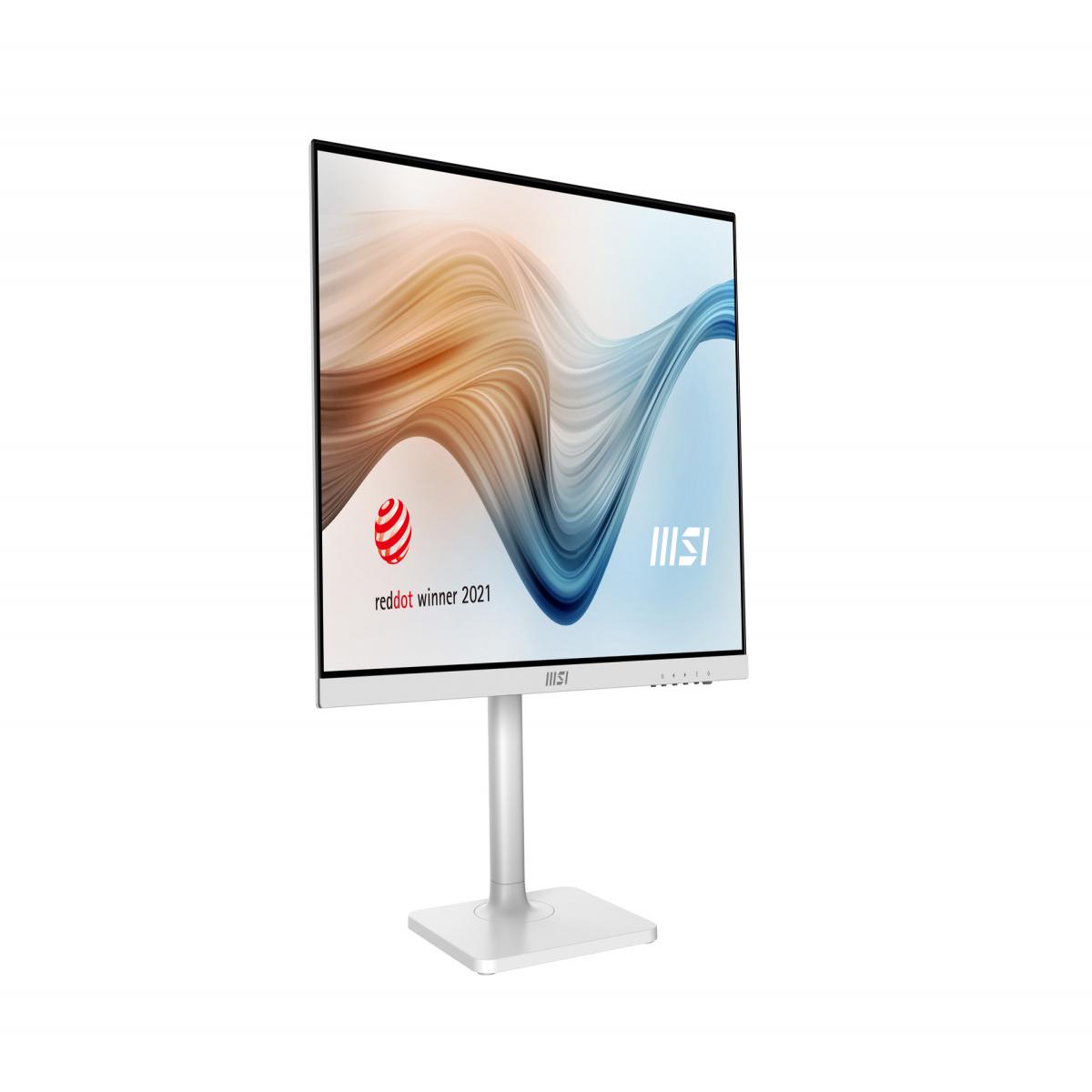 MSI Modern MD241PW 23.8 Inch Monitor with Adjustable Stand, Full HD (1920 x 1080), 75Hz, IPS, 5ms, HDMI, DisplayPort, USB Type-C, Built-in Speakers, Anti-Glare, Anti-Flicker, Less Blue light, TÜV Certified, VESA, Kensington, White