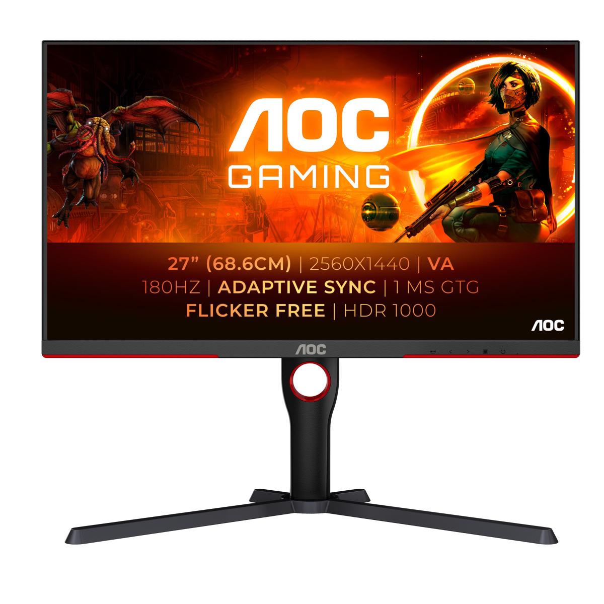 AOC G3 Q27G3XMN/BK computer monitor 68.6 cm (27") 2560 x 1440 pixels 2K Ultra HD LED Black, Red