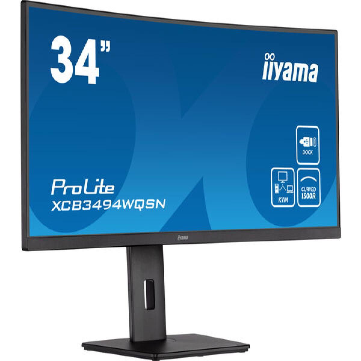 iiyama ProLite XCB3494WQSN-B5 computer monitor 86.4 cm (34") 3440 x 1440 pixels UltraWide Quad HD Black