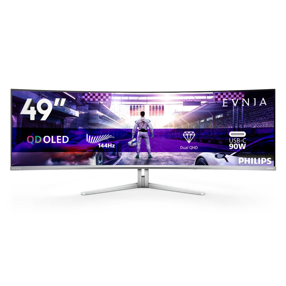 Philips Evnia 8000 49M2C8900L/00 computer monitor 124.2 cm (48.9") 5120 x 1440 pixels Dual QHD QD-OLED White