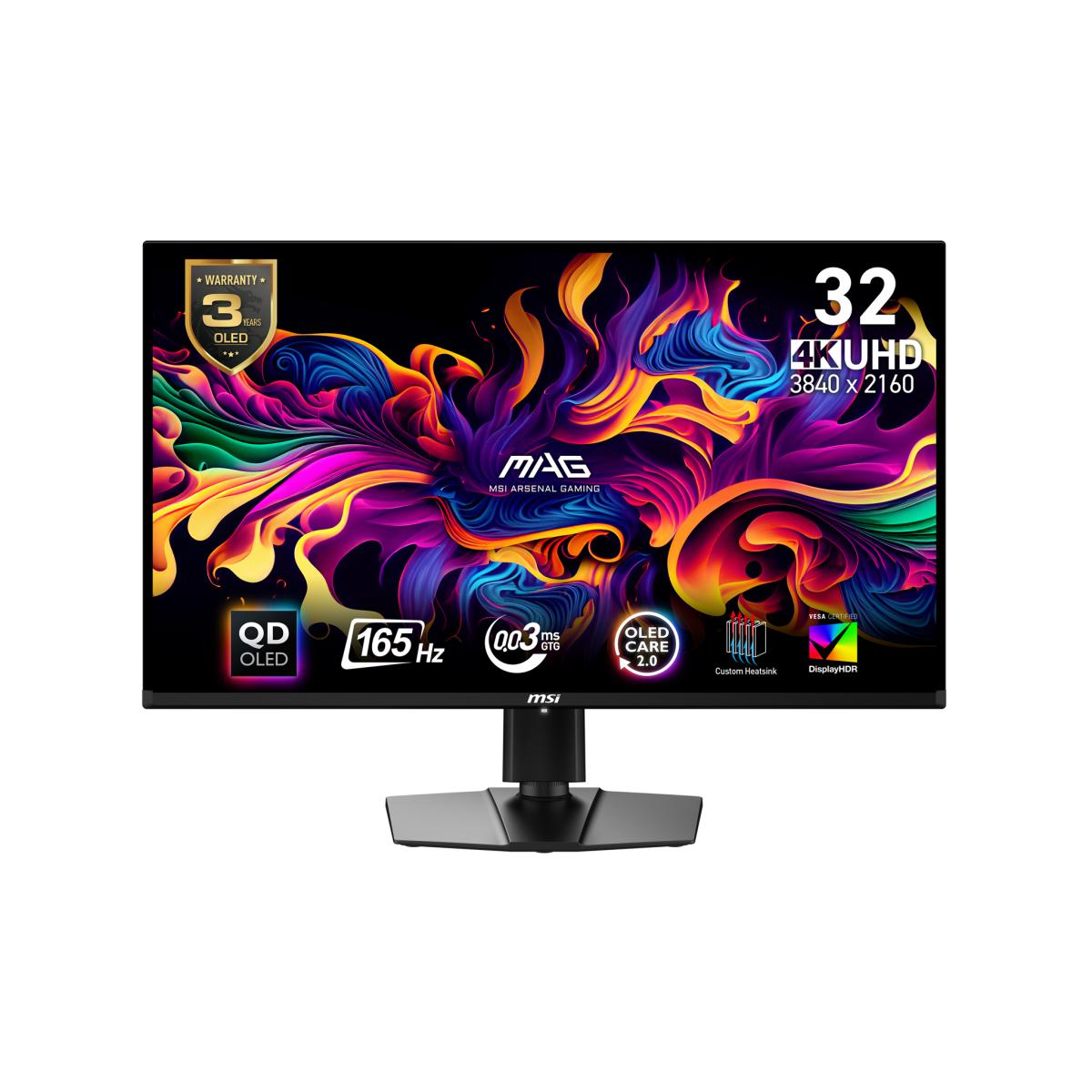 MSI MAG 321UP QD-OLED computer monitor 80 cm (31.5") 3840 x 2160 pixels 4K Ultra HD Black
