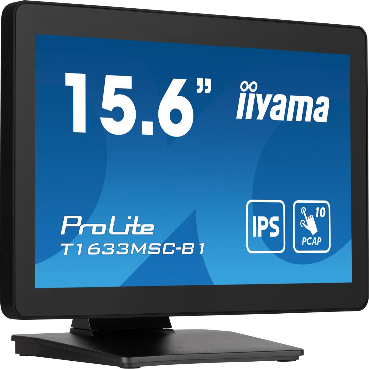 iiyama ProLite T1633MSC-B1 computer monitor 39.6 cm (15.6") 1920 x 1080 pixels Full HD LCD Touchscreen Black