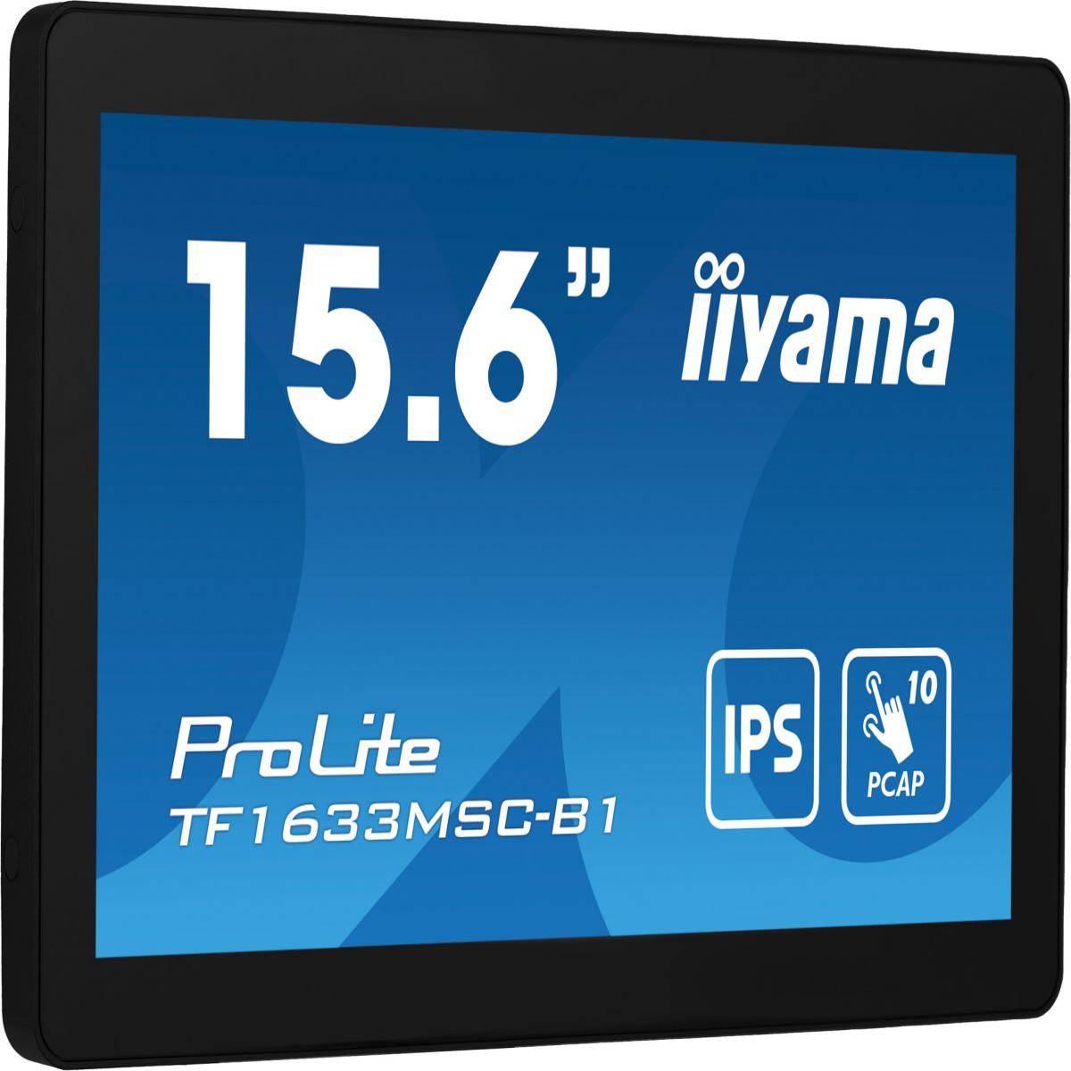 iiyama ProLite TF1633MSC-B1 computer monitor 39.6 cm (15.6") 1920 x 1080 pixels Full HD Touchscreen Black