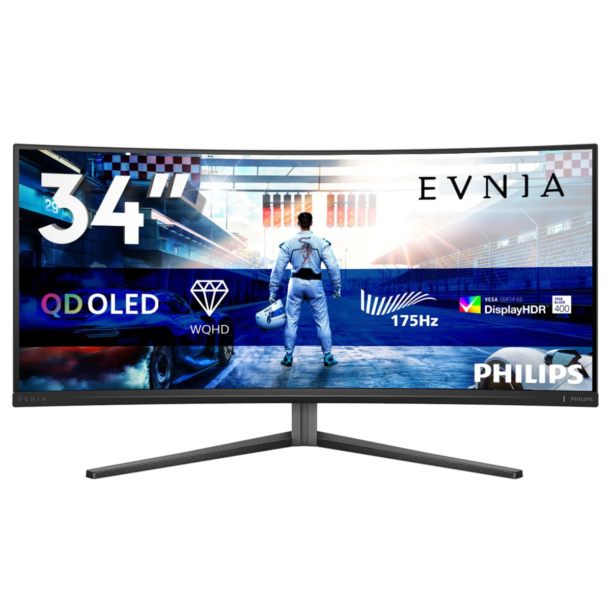 Philips Evnia 34M2C6500/00 computer monitor 86.4 cm (34") 3440 x 1440 pixels Wide Quad HD QD-OLED Grey