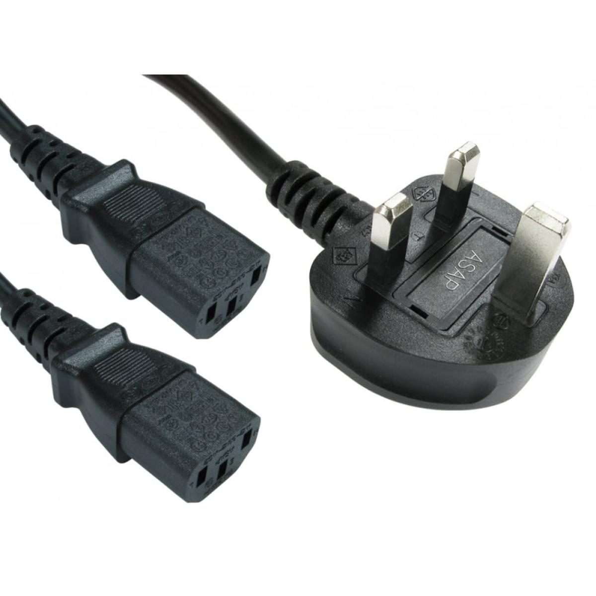 CDL 2m UK -2x C13 Splitter Cable