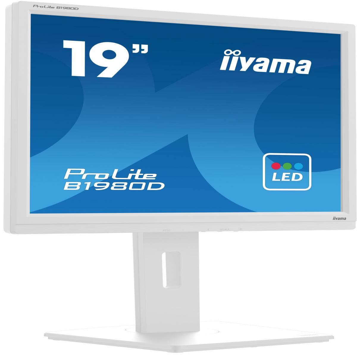 iiyama ProLite B1980D-W5 computer monitor 48.3 cm (19") 1280 x 1024 pixels SXGA LCD White