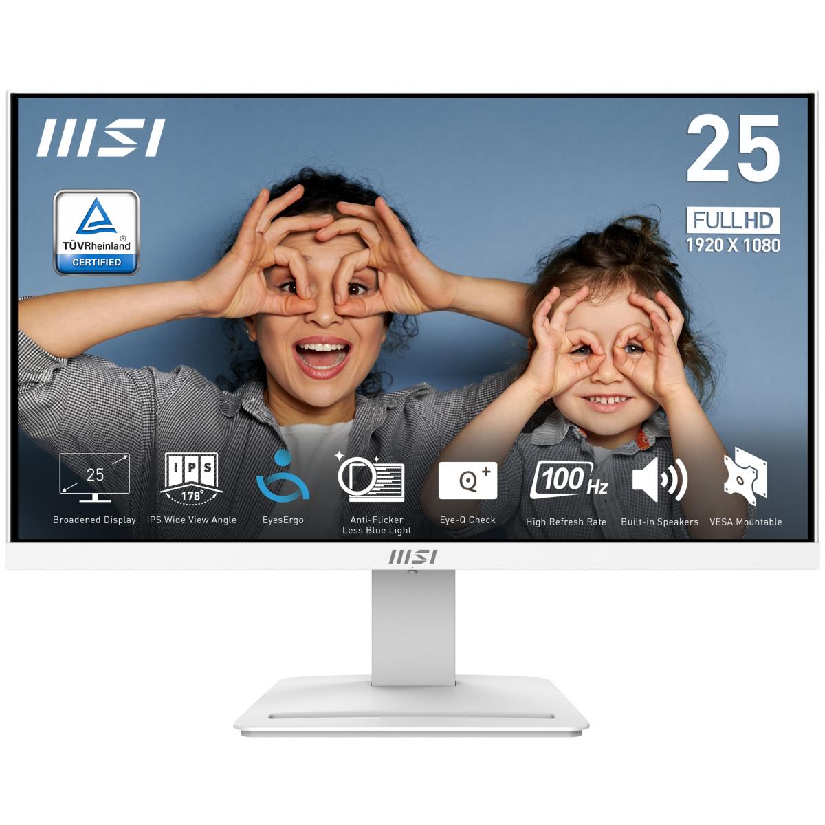 MSI PRO MP253W computer monitor 62.2 cm (24.5") 1920 x 1080 pixels Full HD LED White
