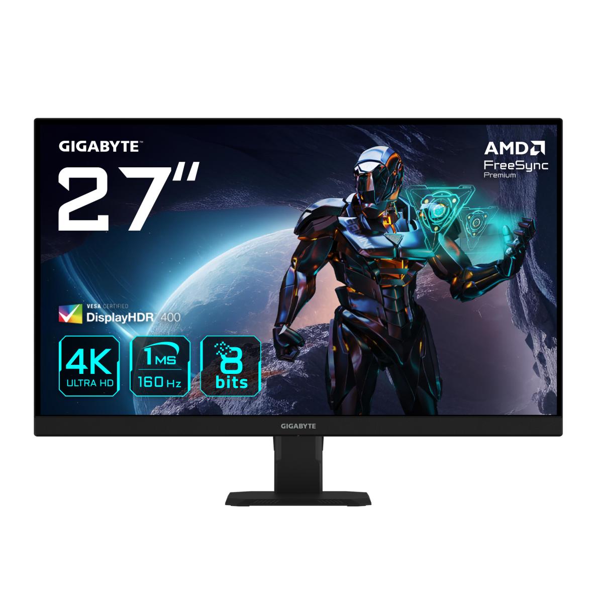 GIGABYTE GS27U 27" UHD Gaming Monitor - 3840 x 2160, 160Hz, 1ms, 350 cd/m², Display HDR400, HDMI 2.1, Displayport 1.4