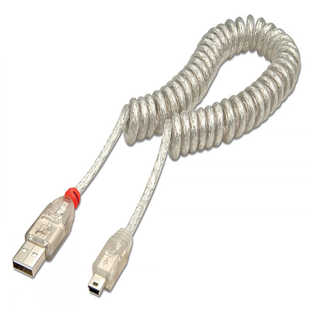 Lindy USB 2.0 Coiled Cable, 2m