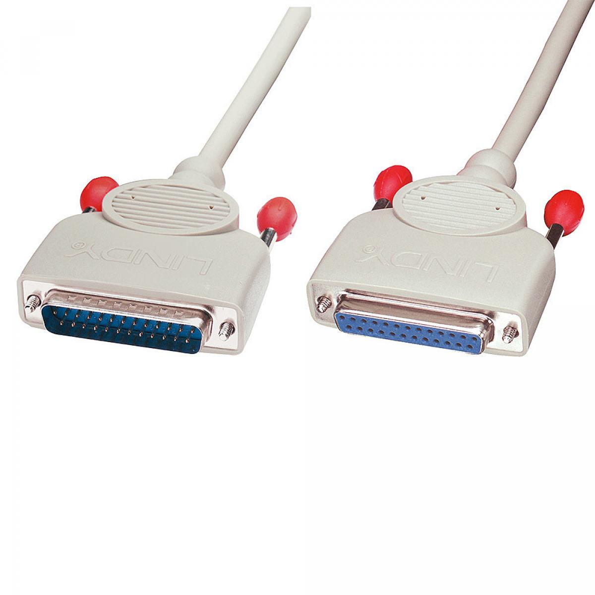 Lindy 2m Straight Through RS-232 Serial Cable, All Pins Connected, (25DM/25DF)