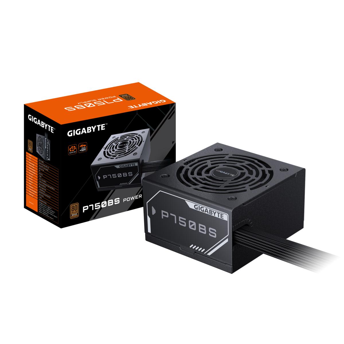 GIGABYTE P750BS Power Supply - PCI-E 6+2 Pin x 4, 80 PLUS Bronze, 120mm Fan, ATX compatible, EU Plug
