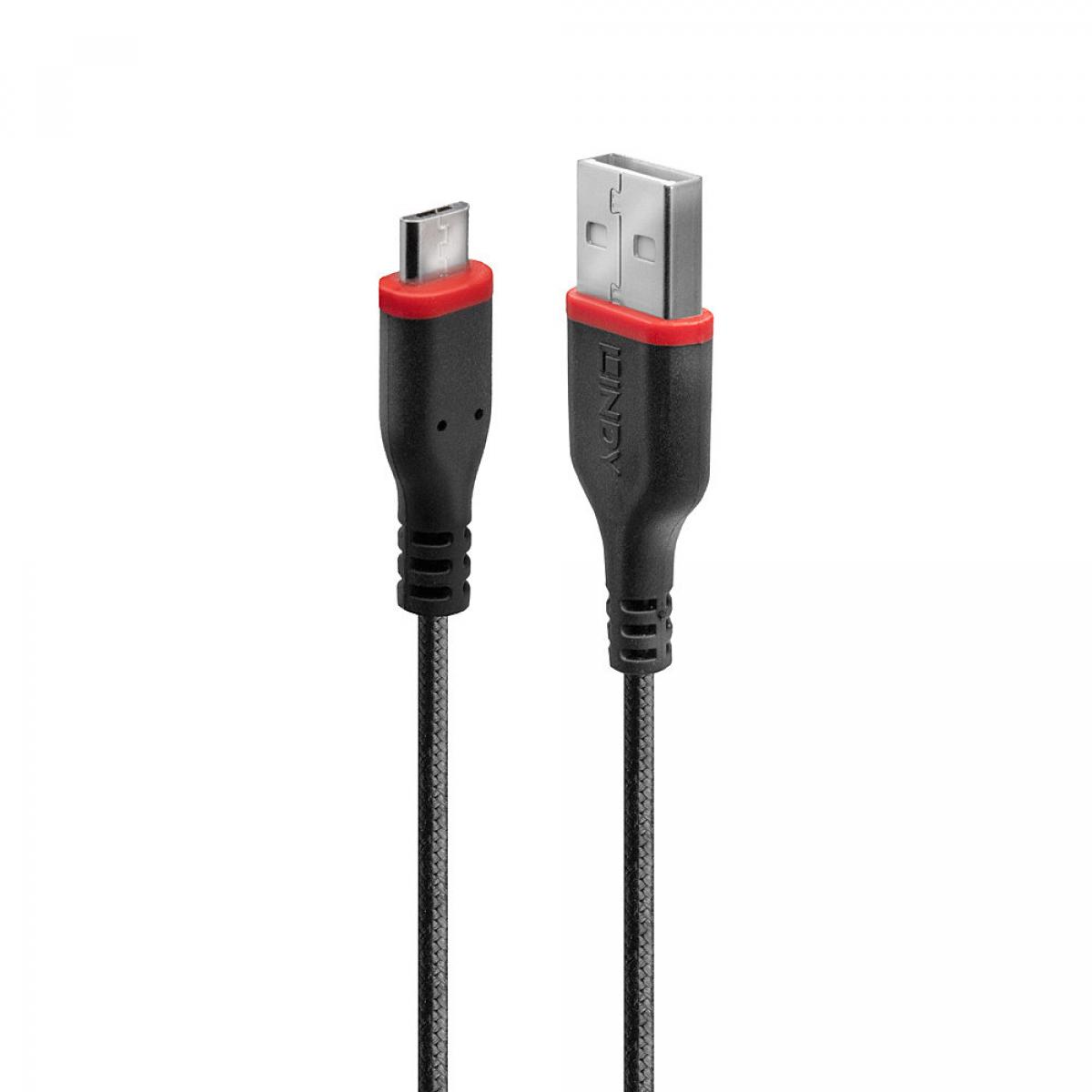 Lindy 3m Reinforced USB Type A to Micro-B Charge and Sync Cable, 3A