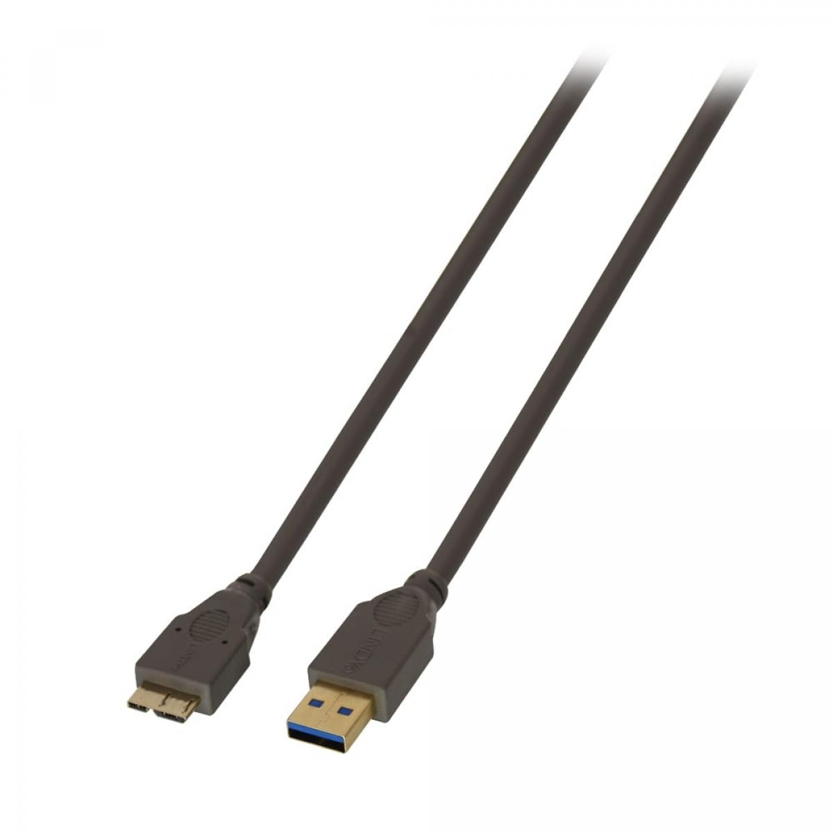 Lindy 41867 USB cable USB 3.2 Gen 1 (3.1 Gen 1) 2 m USB A Micro-USB B Anthracite
