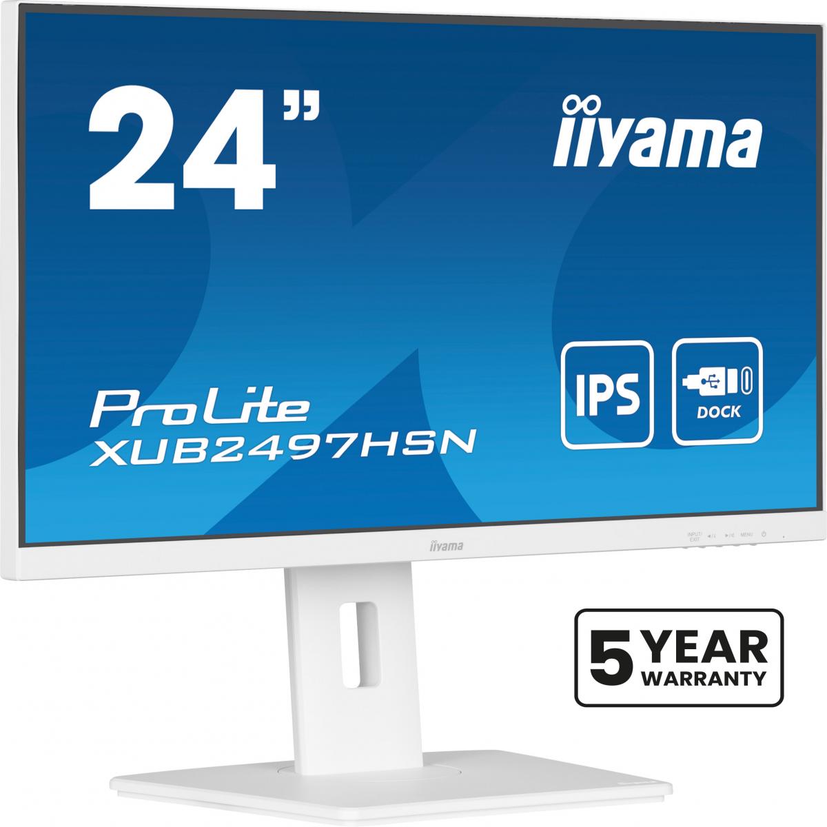 iiyama ProLite XUB2497HSN-W1 computer monitor 60.5 cm (23.8") 1920 x 1080 pixels Full HD LED White