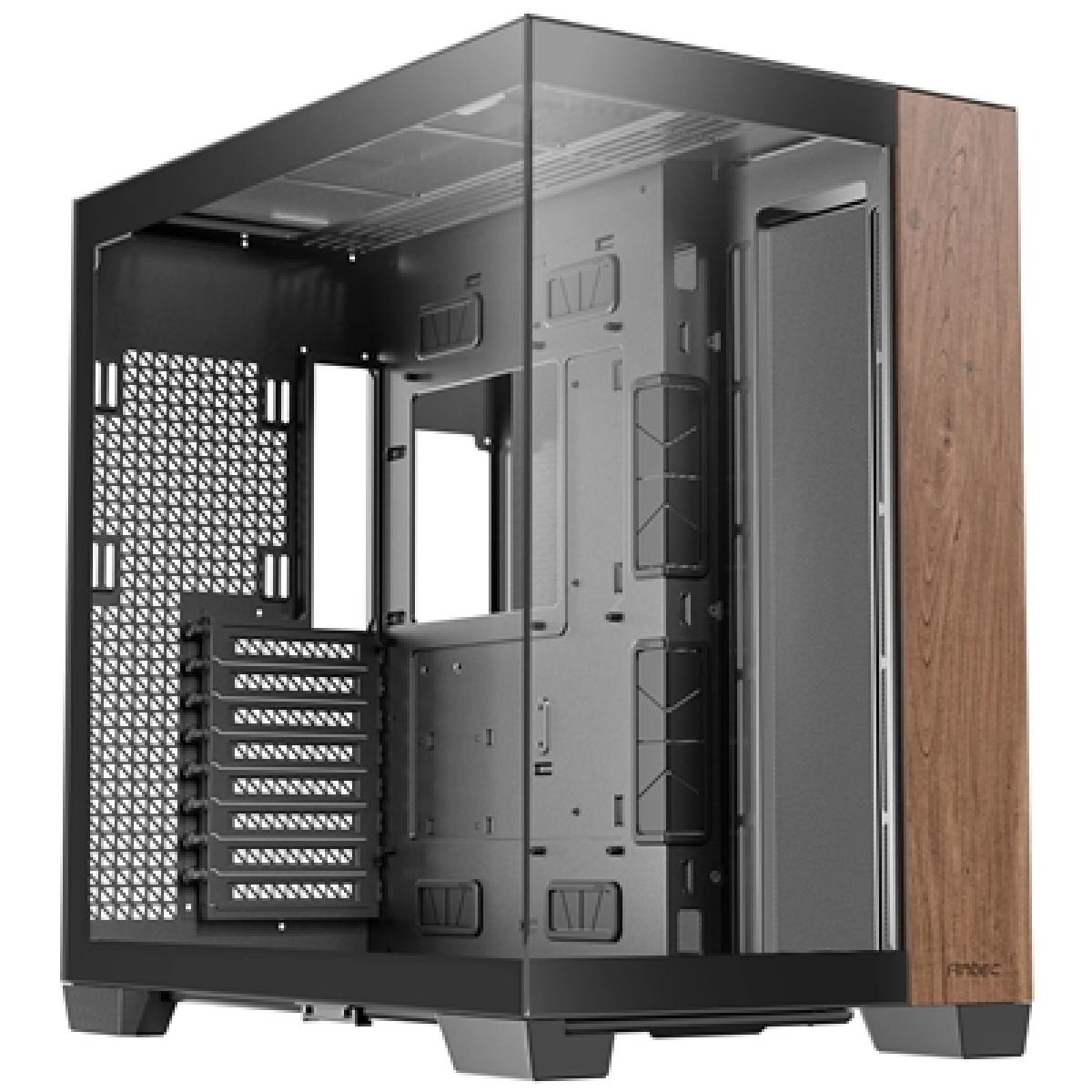 ANTEC Constellation C8 Dual Chamber Case, Gaming, Wood, Full Tower, 2 x USB 3.0 / 1 x USB Type-C, Seamless Left and Front Tempered Glass Side Panel, E-ATX, ATX, Micro ATX, ITX