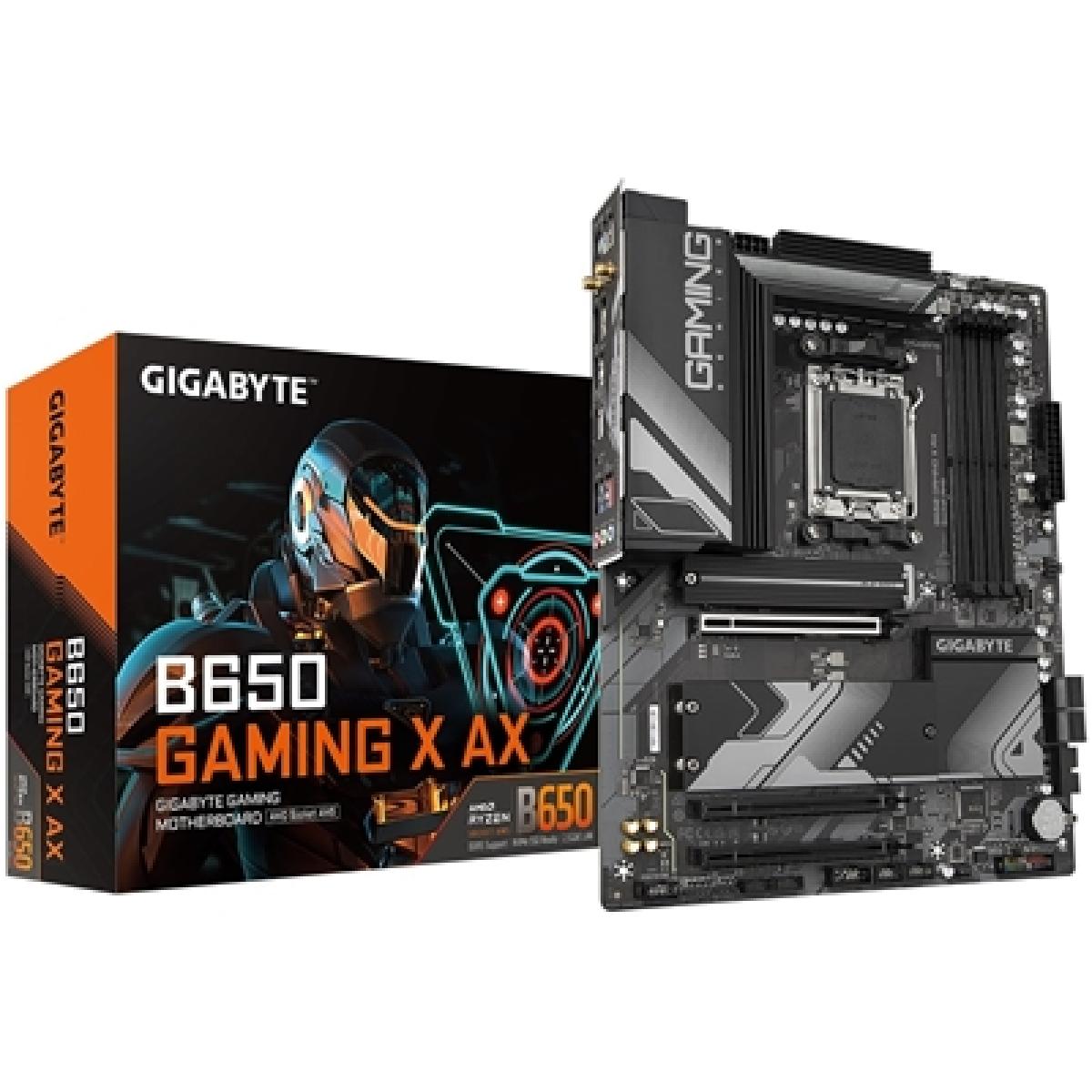 GIGABYTE B650 GAMING X AX Motherboard - Supports AMD Series 7000 CPUs, 8+2+2 Phases Digital VRM, up to 8000MHz DDR5 (OC), 1xPCIe 5.0+2xPCIe 4.0 x4 M.2, Wi-Fi 6E, GbE LAN, USB 3.2 Gen 2x2