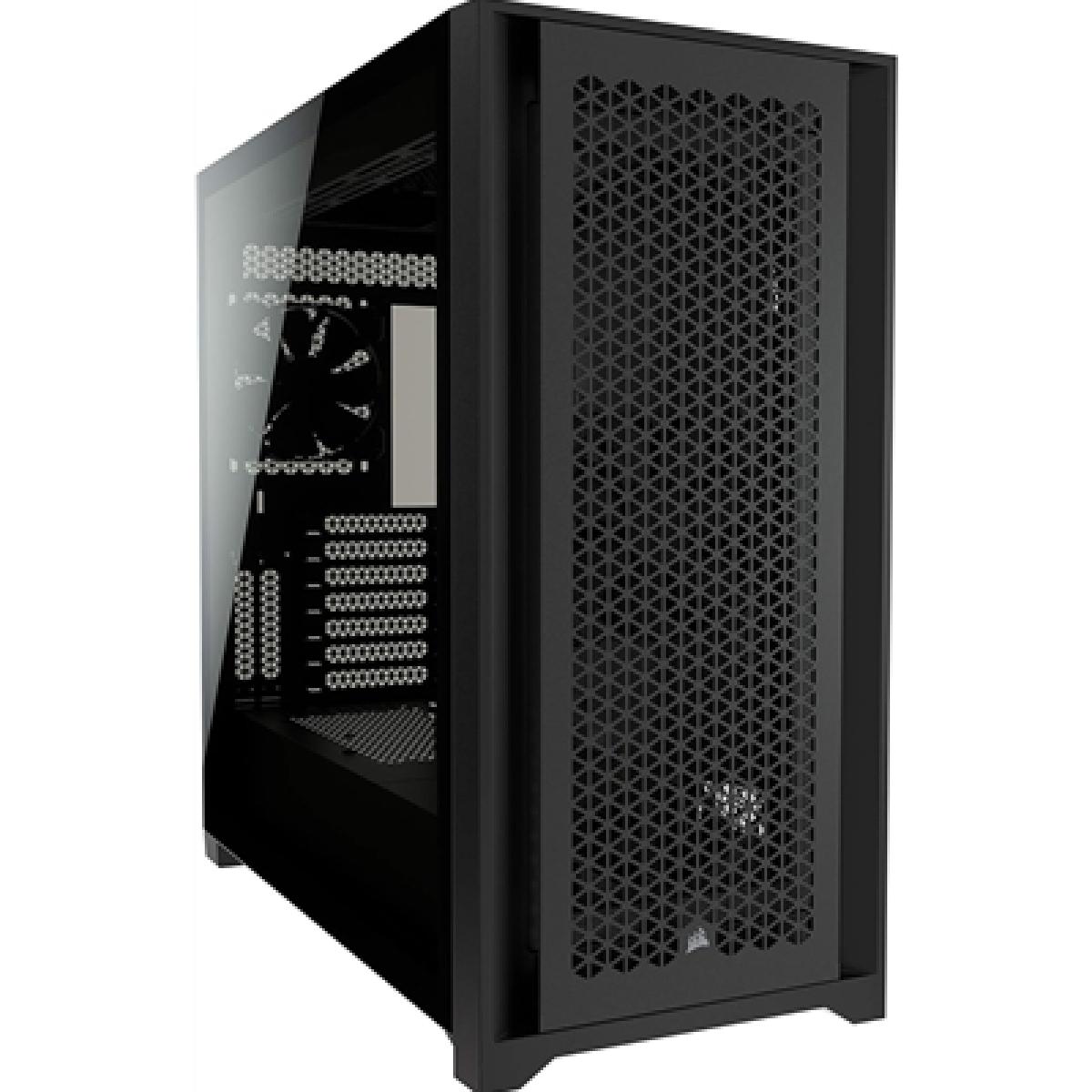 Corsair iCUE 5000D RGB Airflow Mid-Tower PC Case - High-Airflow Design, Tempered Glass Panel, 2x RGB Fans, RapidRoute Cable Management - Black