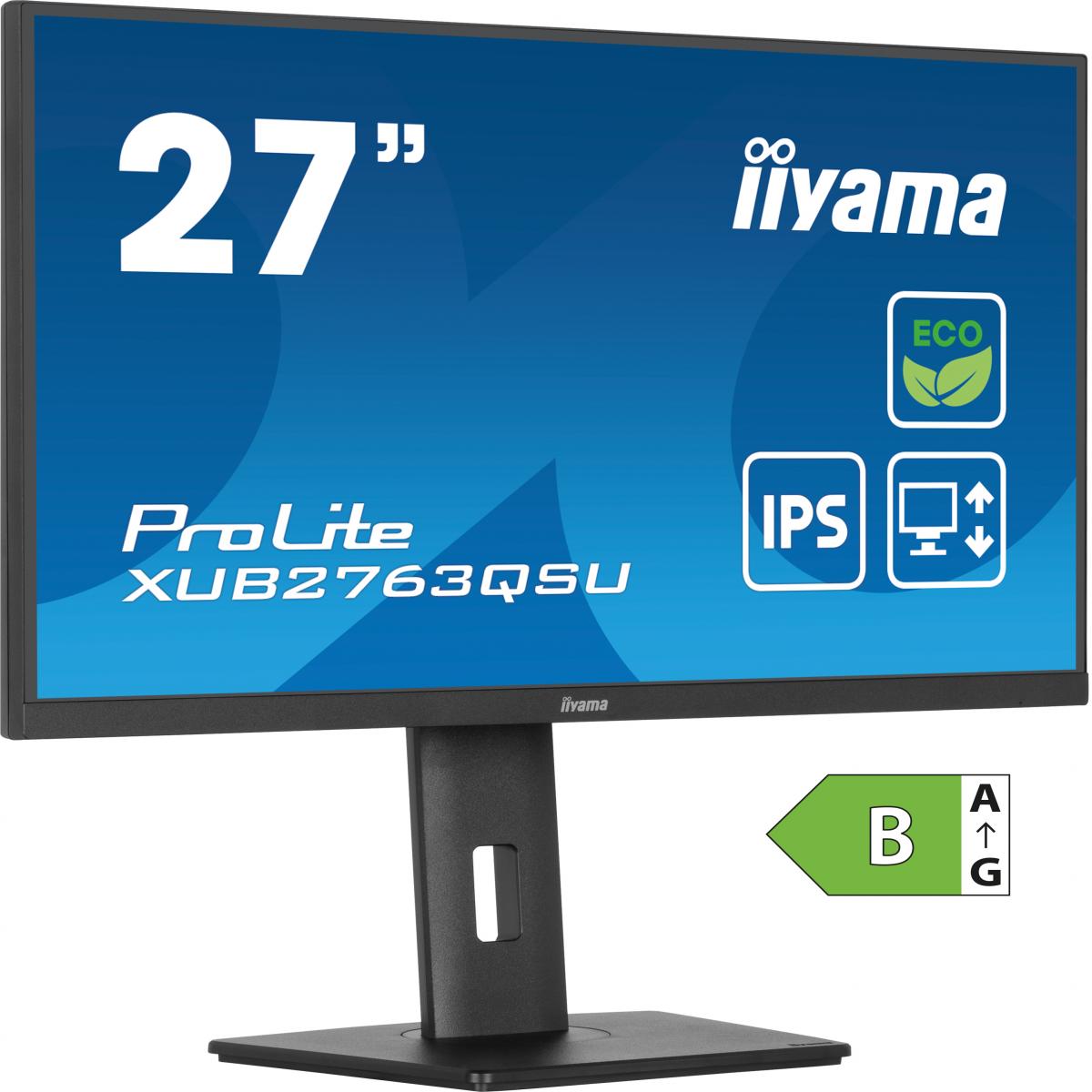iiyama ProLite XUB2763QSU-B1 computer monitor 68.6 cm (27") 2560 x 1440 pixels Quad HD LED Black