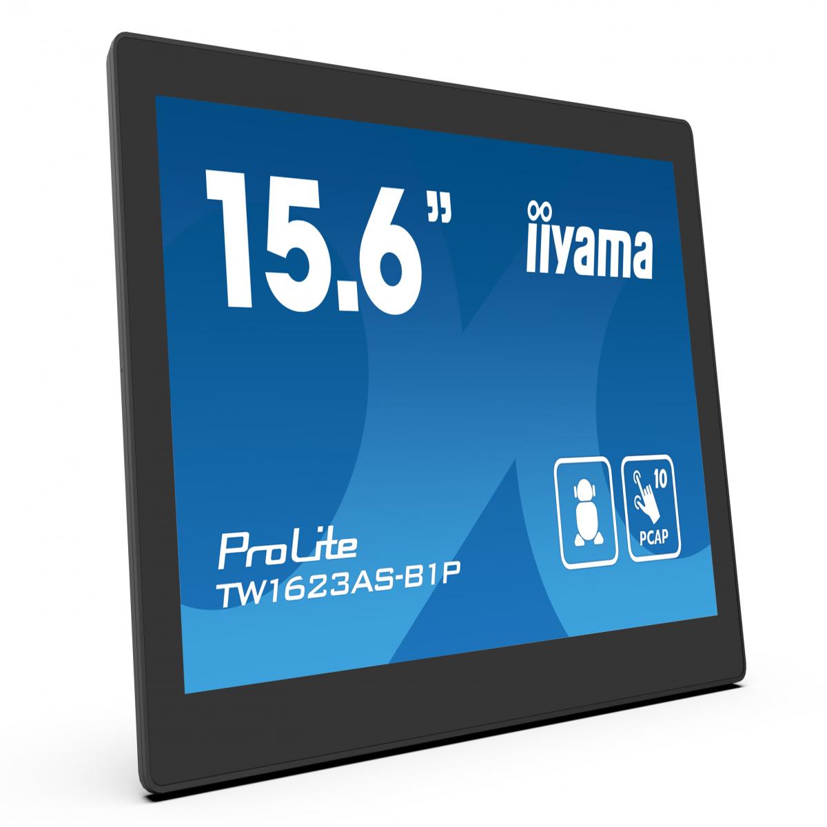 iiyama TW1623AS-B1P computer monitor 39.6 cm (15.6") 1920 x 1080 pixels Double Full HD Touchscreen Black
