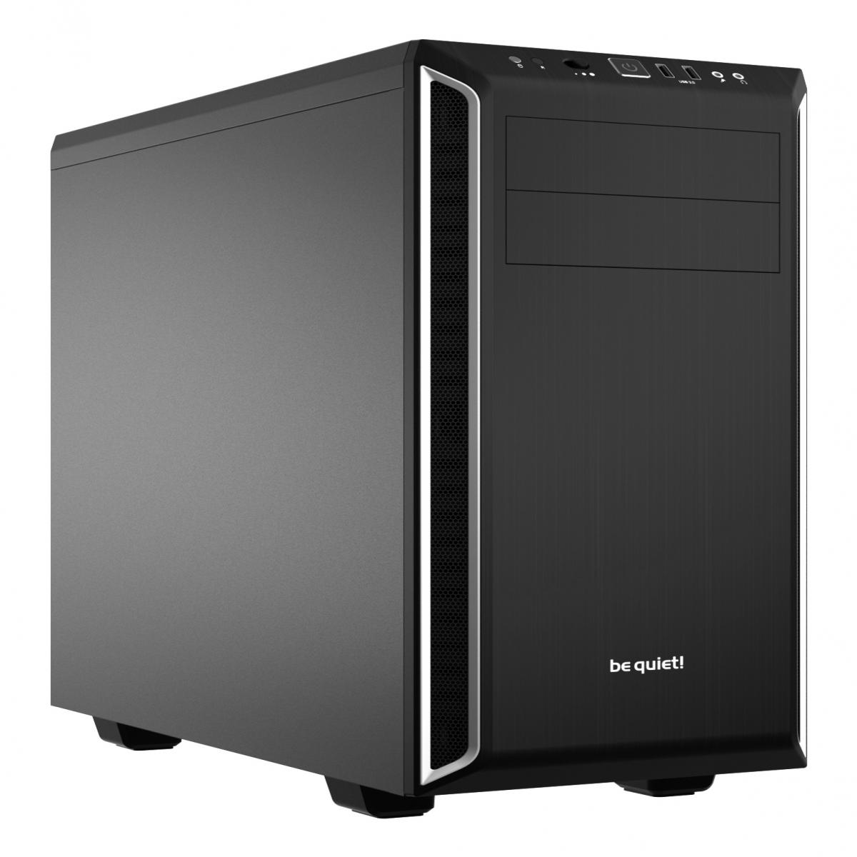 be quiet! Pure Base 600 Case, Silver, MId Tower, 2 x USB 3.2 Gen 1 Type-A, 3 x Pure Wings 2 Black PWM Fans Included, Completely Sound Insulated with Dampening Materials, Adjustable Top Cover Vent