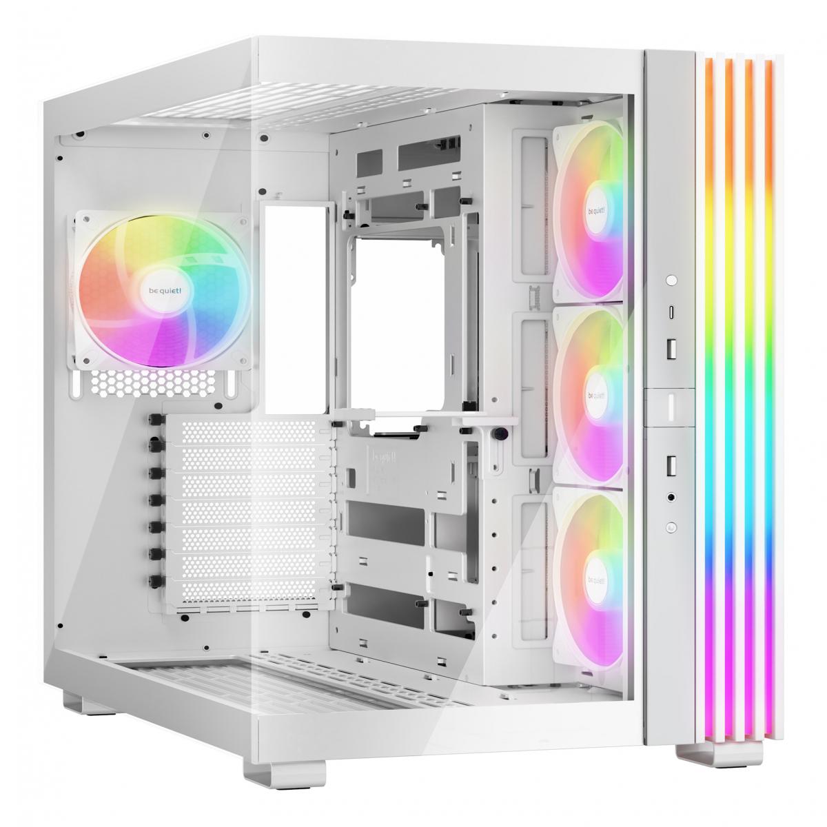 be-quiet! Light Base 600 LX, White, Midi-Tower ATX Case, Massive ARGB LED Strip, Full Windowed Design, 4x Light Wings LX 120mm PWM fans included