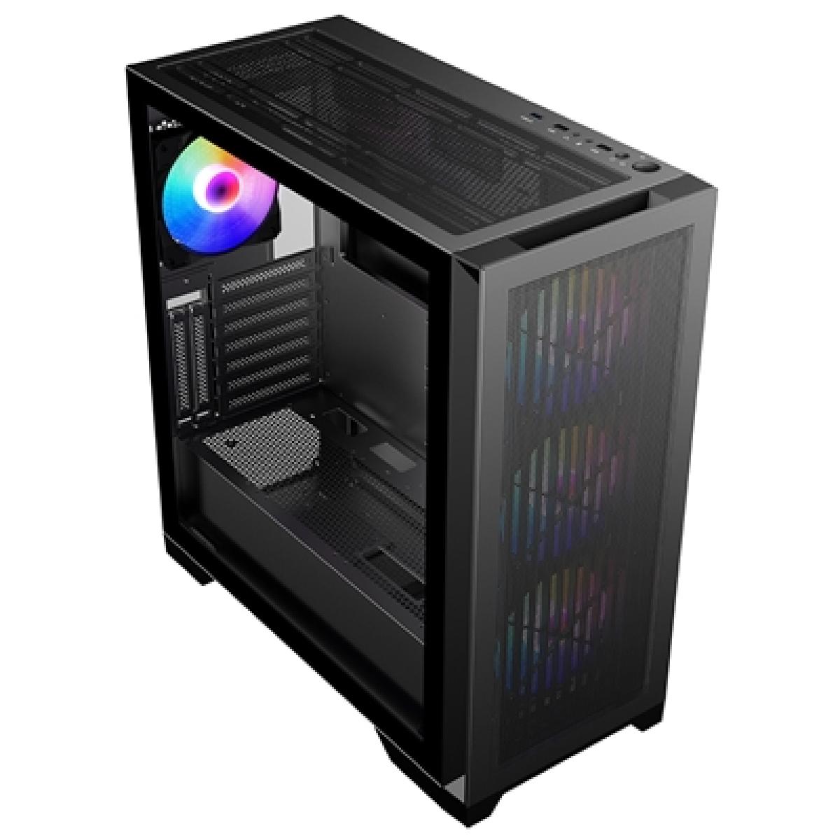 CRONUS Phanes Gaming PC Case, Full Tower with Tempered Glass, ARGB Lighting, Enhanced Connectivity, and Superior Airflow, ATX, Micro ATX, Mini-ITX, and E-ATX