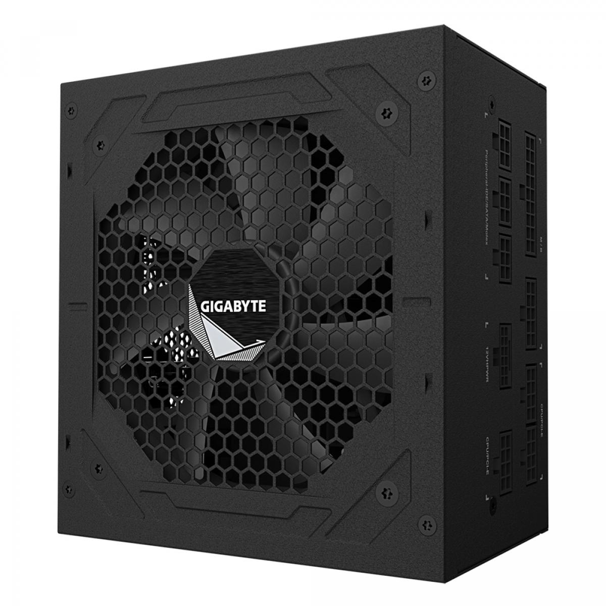 GIGABYTE UD1000GM PG5 1000W PSU, 120mm Smart Hydraulic Bearing Fan, 80 PLUS Gold, Fully Modular, UK Plug, High-Quality Japanese Capacitors, Support for PCIe Gen 5.0 Graphics Cards with High Quality Native 16-pin Cable