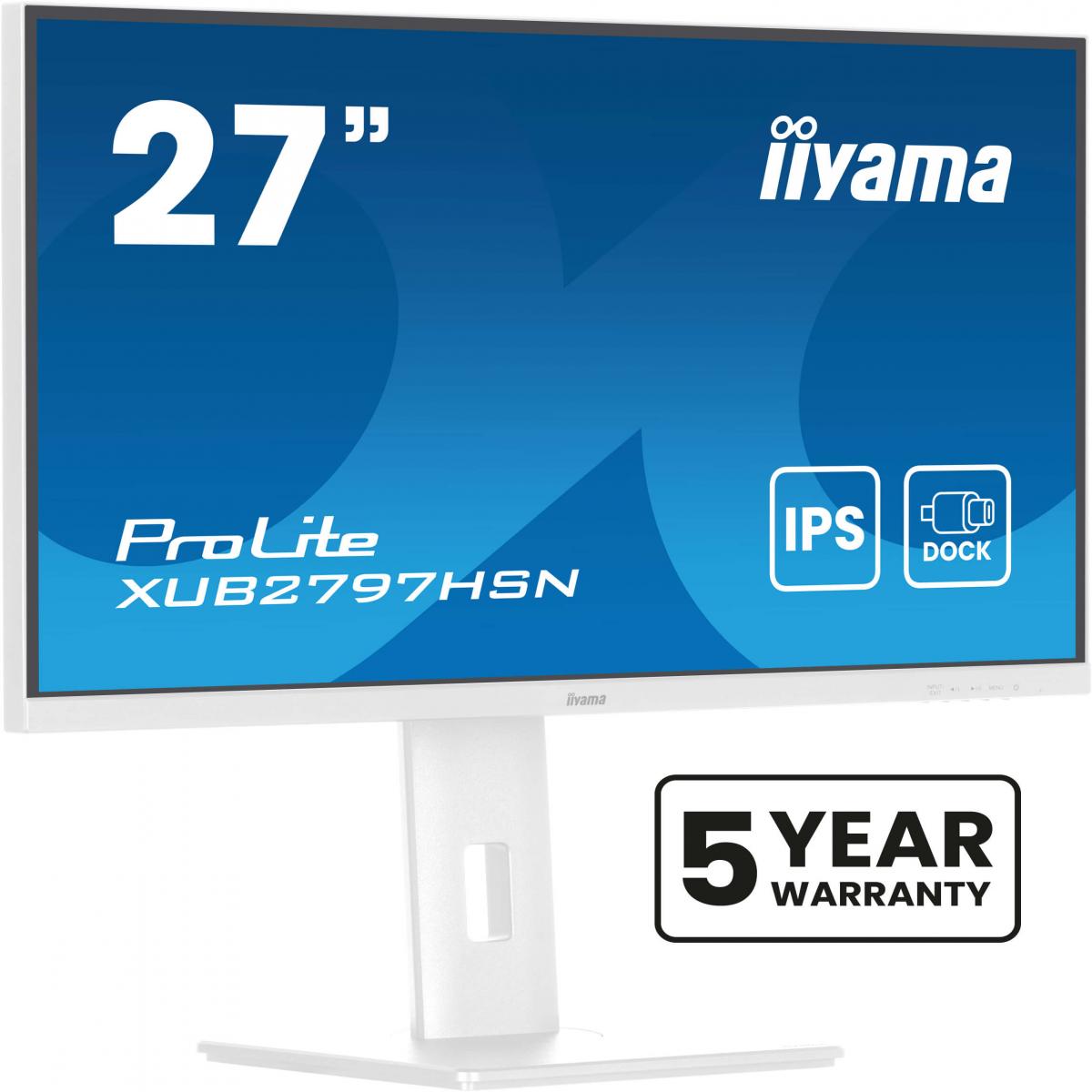 iiyama ProLite XUB2797HSN-W2 computer monitor 68.6 cm (27") 1920 x 1080 pixels Full HD LED White