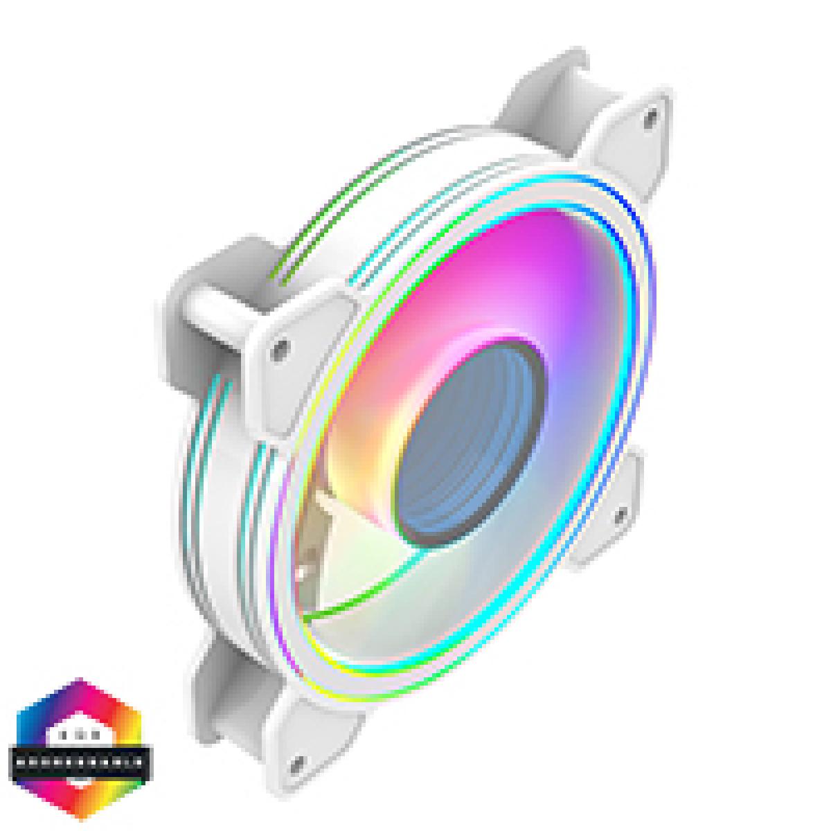 CiT Celsius 120mm Infinity ARGB Dual-Ring White 4pin PWM PC Cooling Dual-Ring Fan