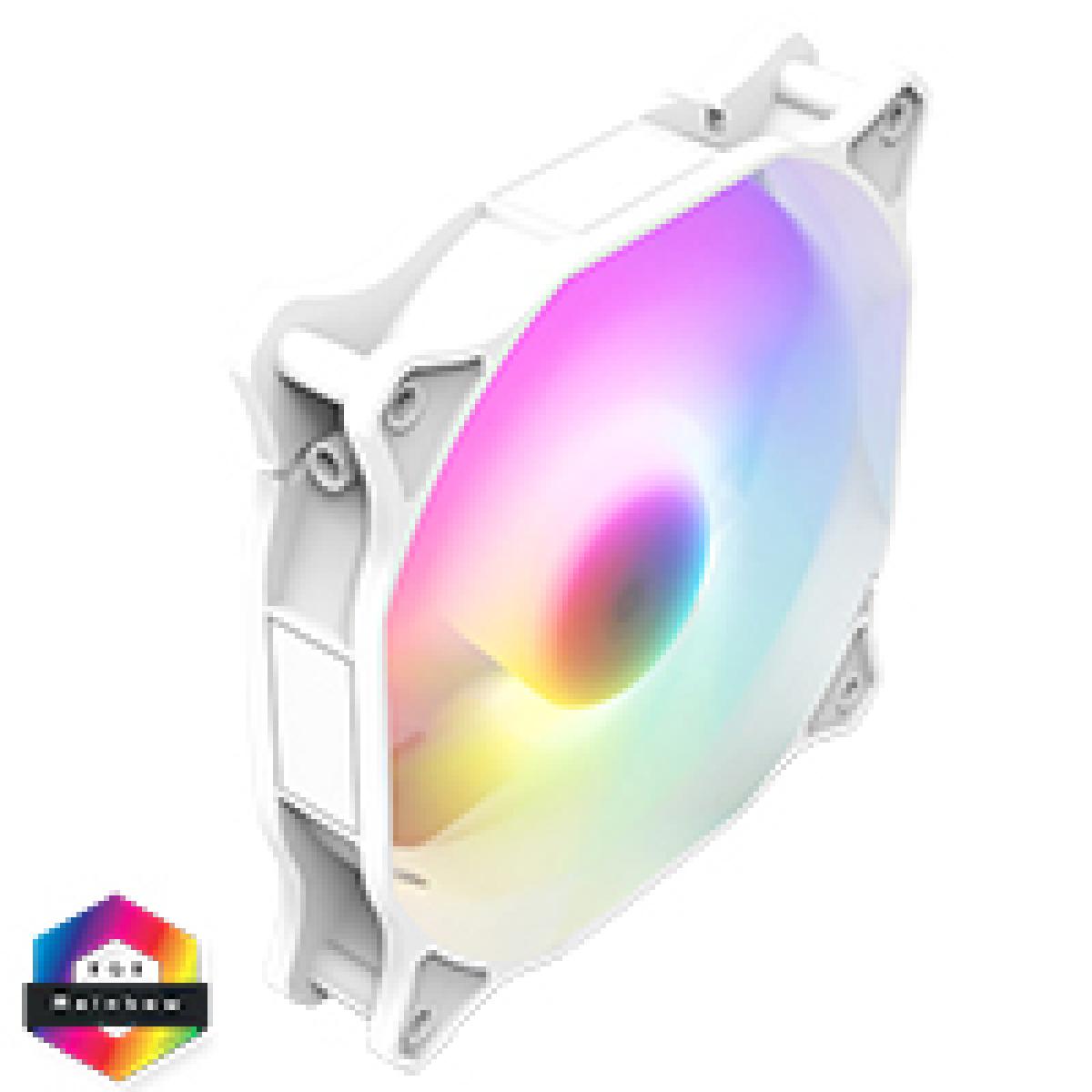 CiT Siberia 120mm RGB Rainbow White Master PC Inner-Ring Cooling Fan