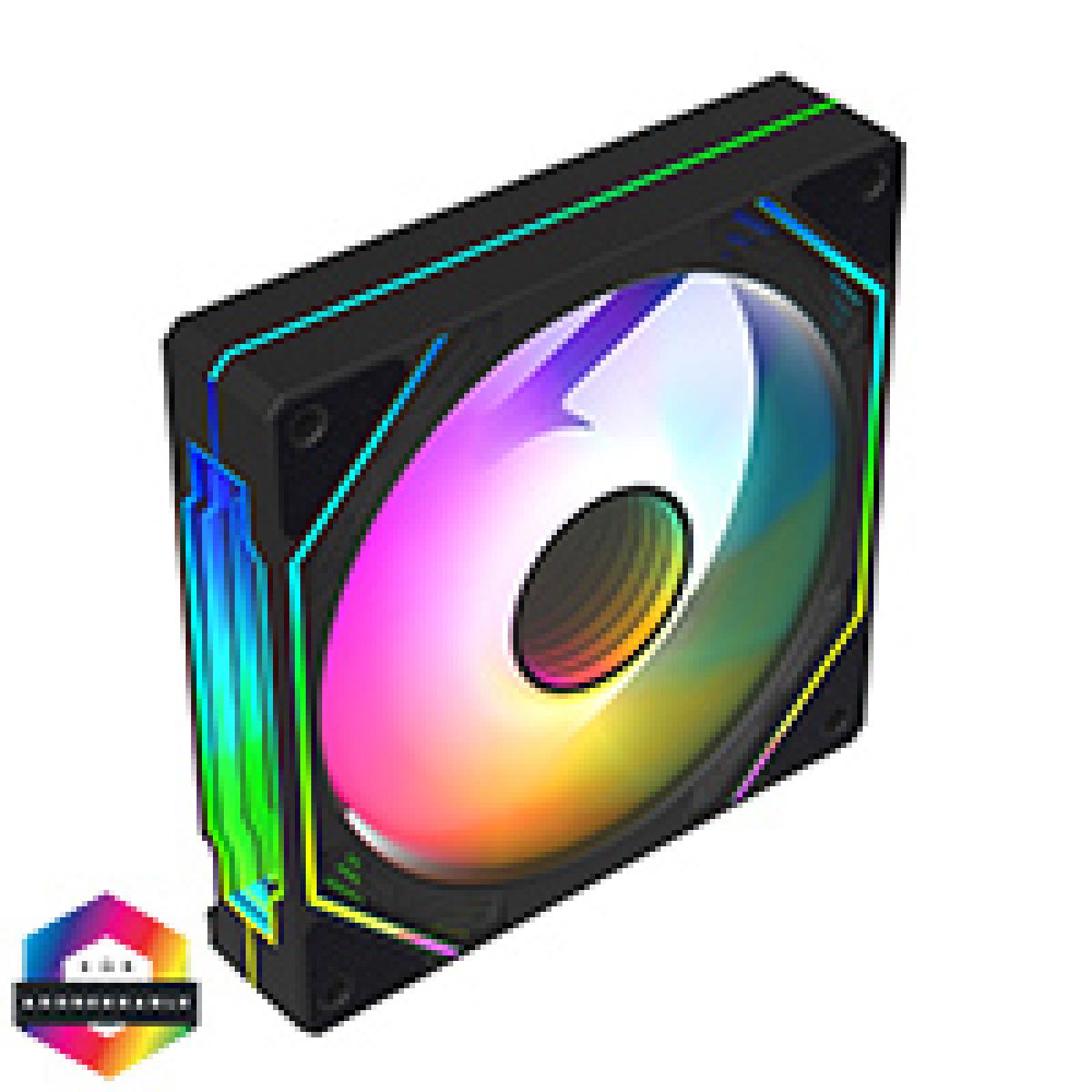 CiT Pro Storm 120mm Three-Sided Infinity ARGB Black 4pin PWM PC Cooling Fan