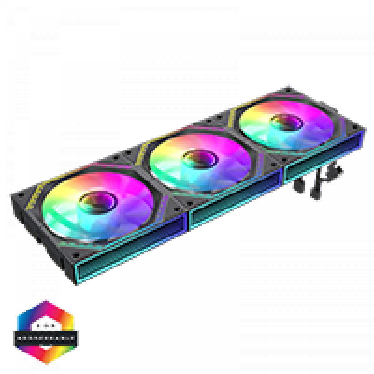 GameMax FN12A-S3I 3-Pack 120mm Infinity ARGB Black 4pin PWM Linked Cooling Fans