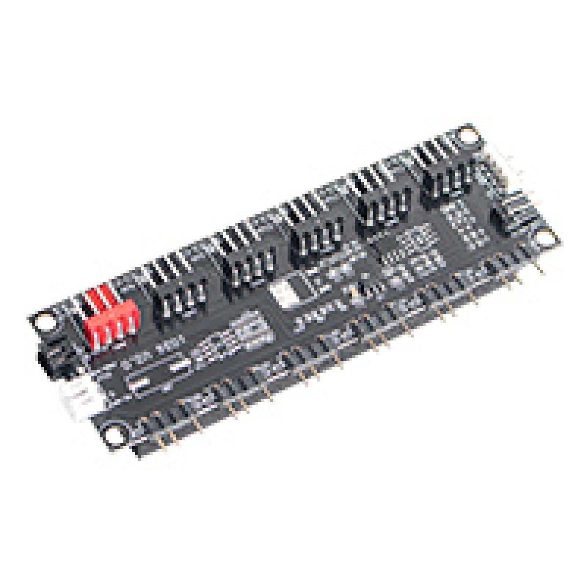   ARGB 6 Port Black Fan Hub With SATA Power - Packaged in PE Bag