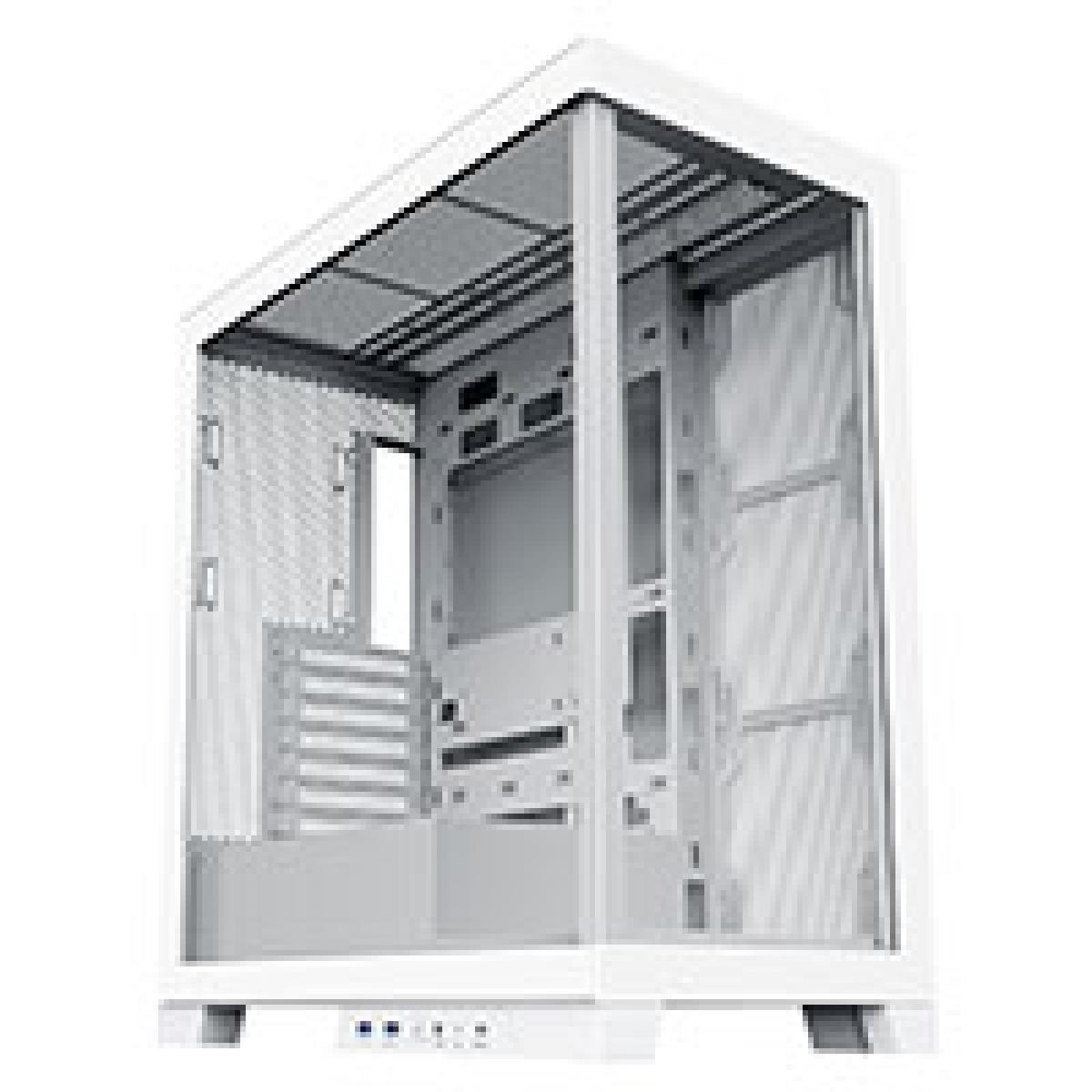 CiT Pro Diamond XR White Mid-Tower Gaming Case with 4mm Tempered Glass Front and Side Panels