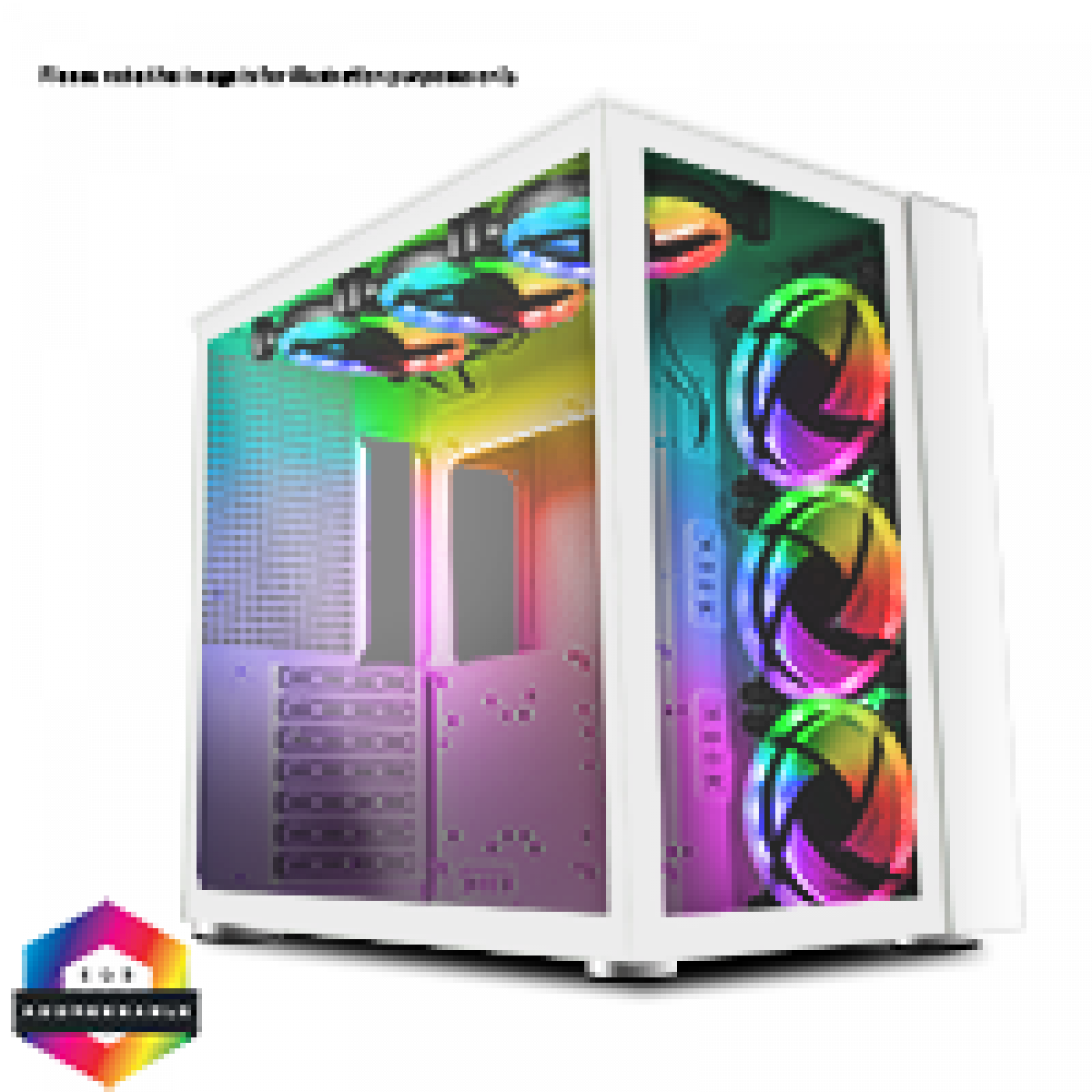 GameMax Infinity Mid-Tower ATX PC White Gaming Case Bundle With 6 x ARGB Fans Included