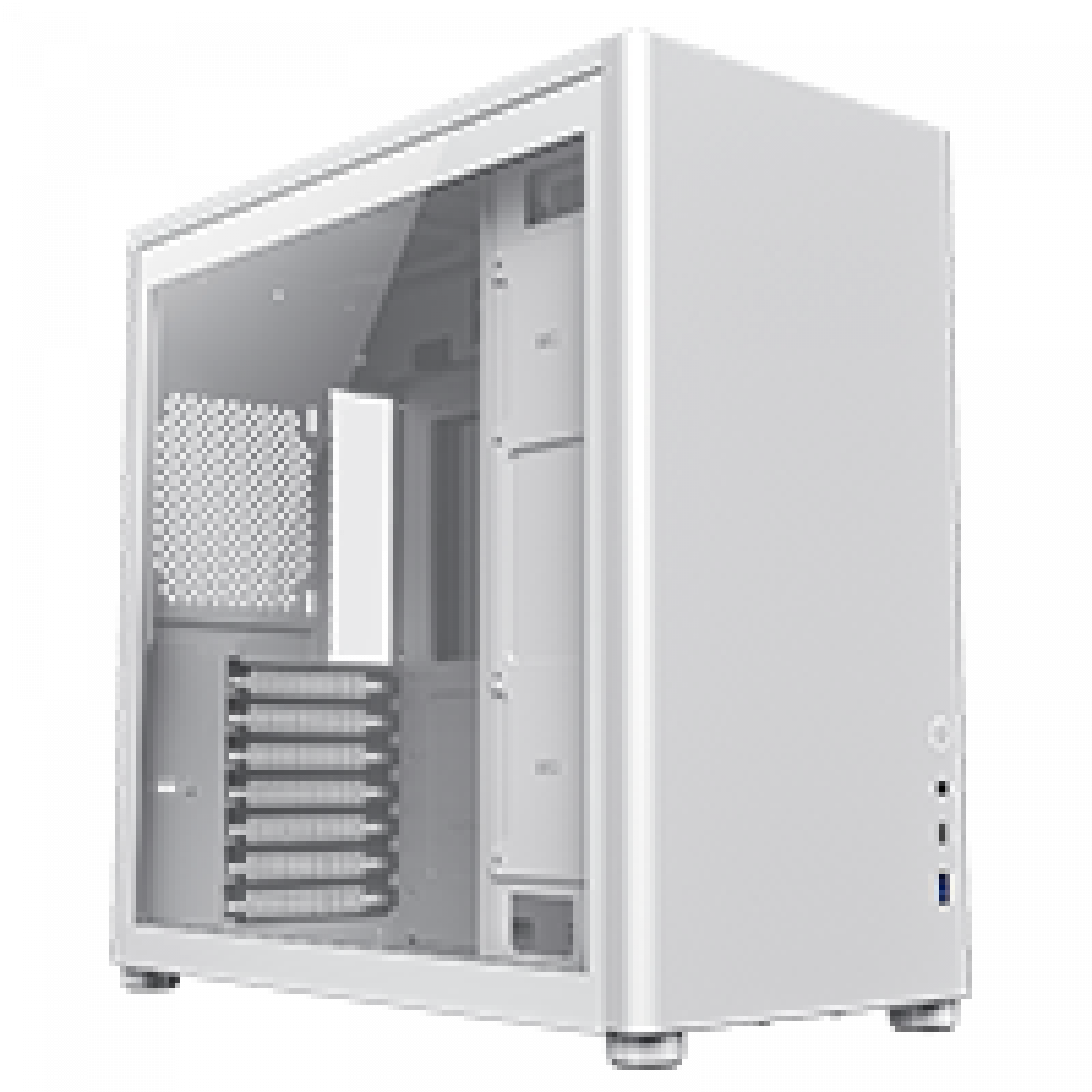 GameMax Spark Pro White Gaming Cube ATX Modular Gaming PC Case Dual Tempered Glass Side Panels USB3.0 - Type C