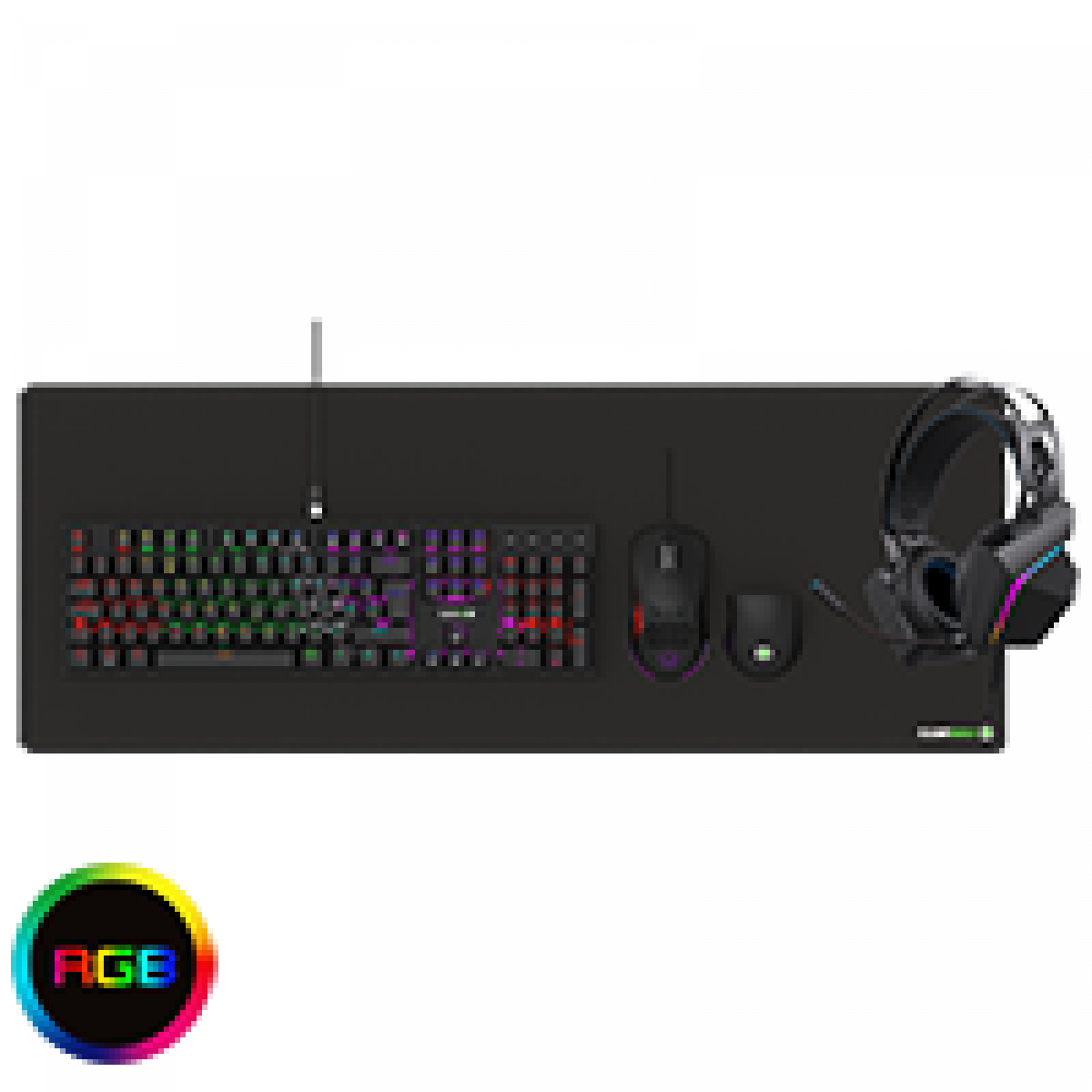GameMax Pulse 4-in-1 Mechanical Keyboard Mouse Headset Mouse Pad Combo Kit