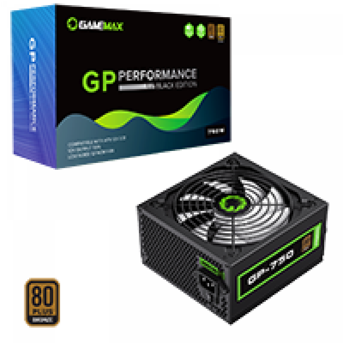 GameMax GP750 750W 80 Plus Bronze Wired Power Supply