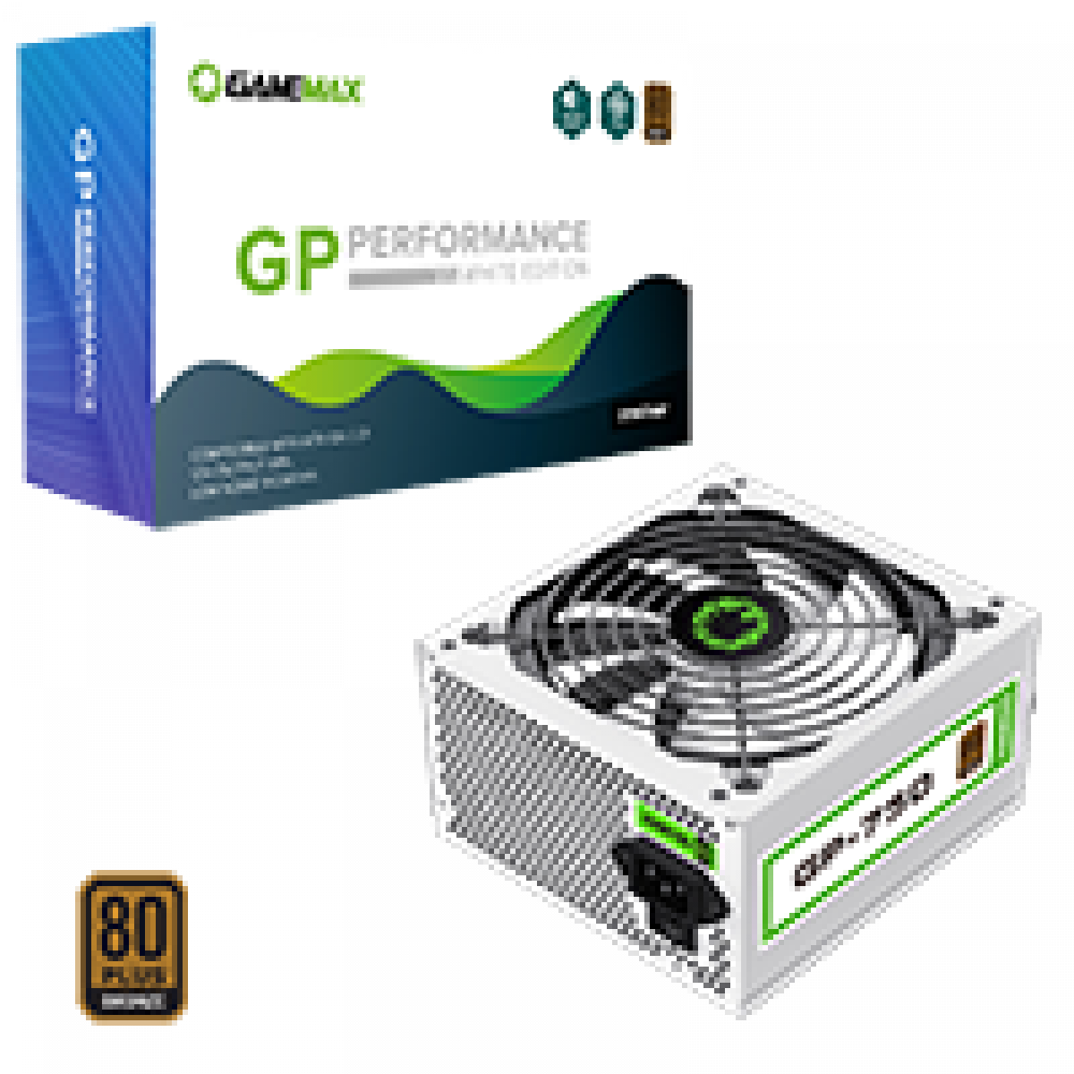 GameMax GP750 White 750W 80 Plus Bronze Wired Power Supply