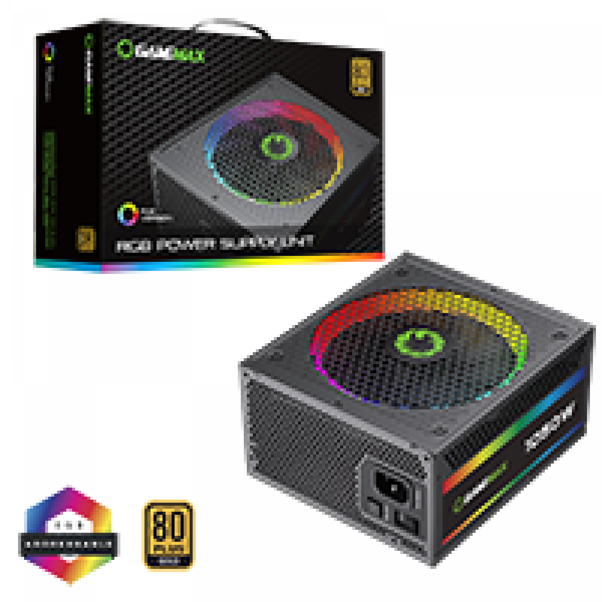 GameMax 1050W Pro Modular 80 Plus Gold Power Supply With 14cm ARGB Fan