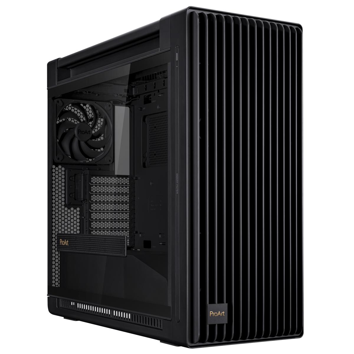 Asus ProArt PA602 Gaming Case w/ Glass Side, E-ATX, Front Grill, 2x 200mm Fans, IR Dust Indicator, USB-C 20Gps, Black